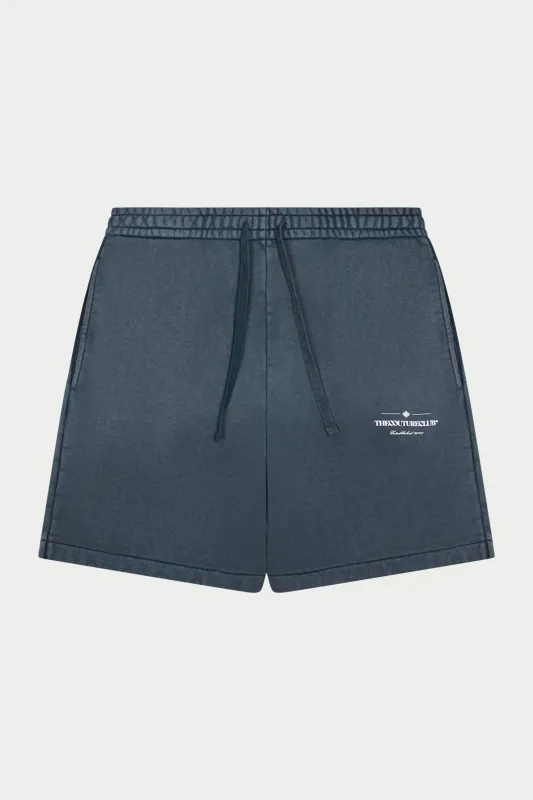 SPRAY WASH COPYRIGHT MULTI GRAPHIC SHORTS - BLACK made by The Couture Club