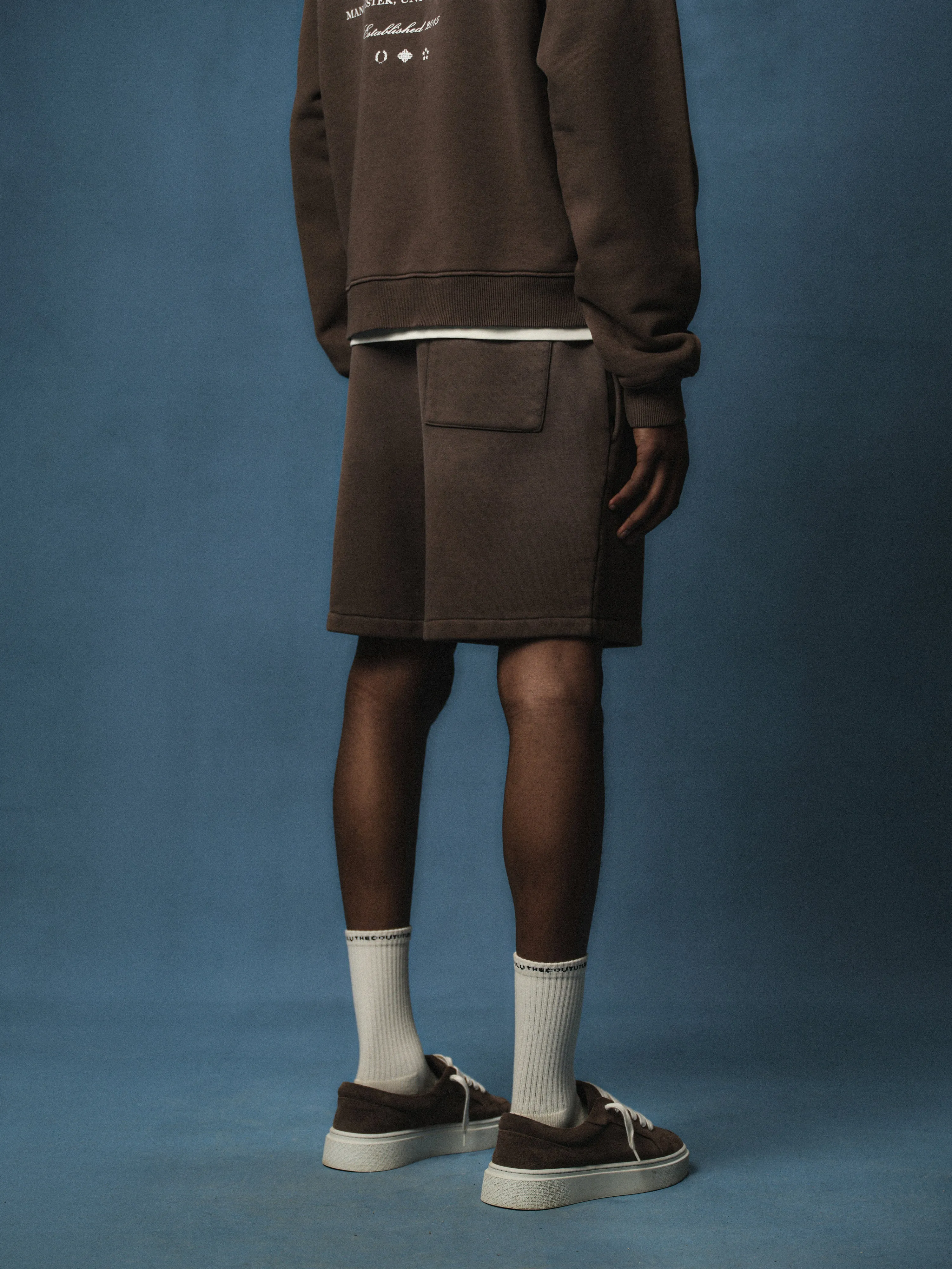 SPRAY WASH COPYRIGHT MULTI GRAPHIC SHORTS - BROWN sold by The Couture Club product image thumbnail 5