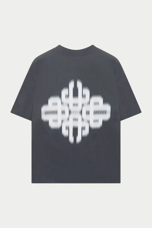MOTION BLURRED EMBLEM T-SHIRT - CHARCOAL made by The Couture Club