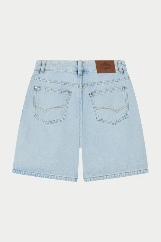DENIM JORTS - MID STONE WASH made by The Couture Club