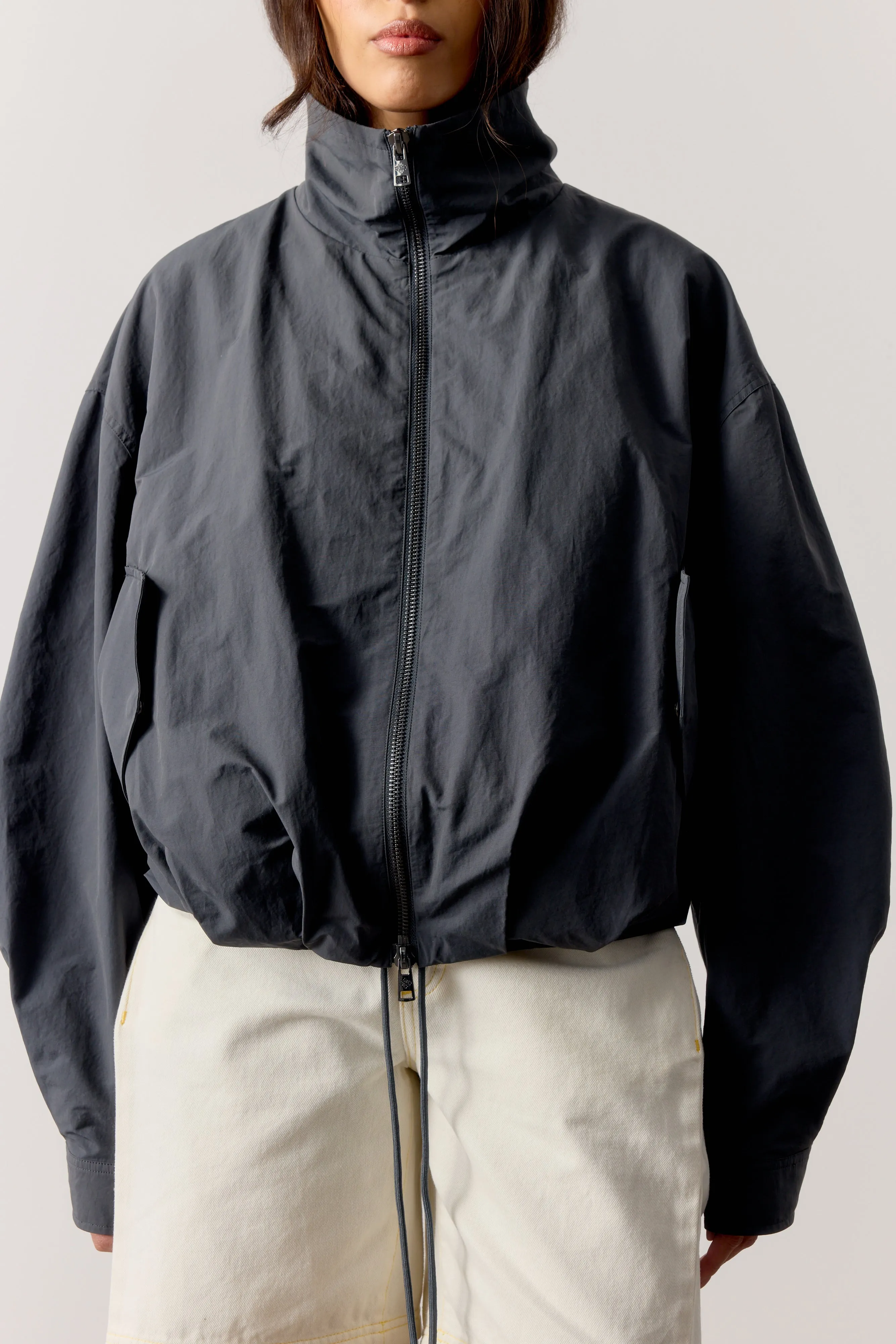 TECHNICAL FUNNEL NECK JACKET - CHARCOAL sold by The Couture Club product image thumbnail 4