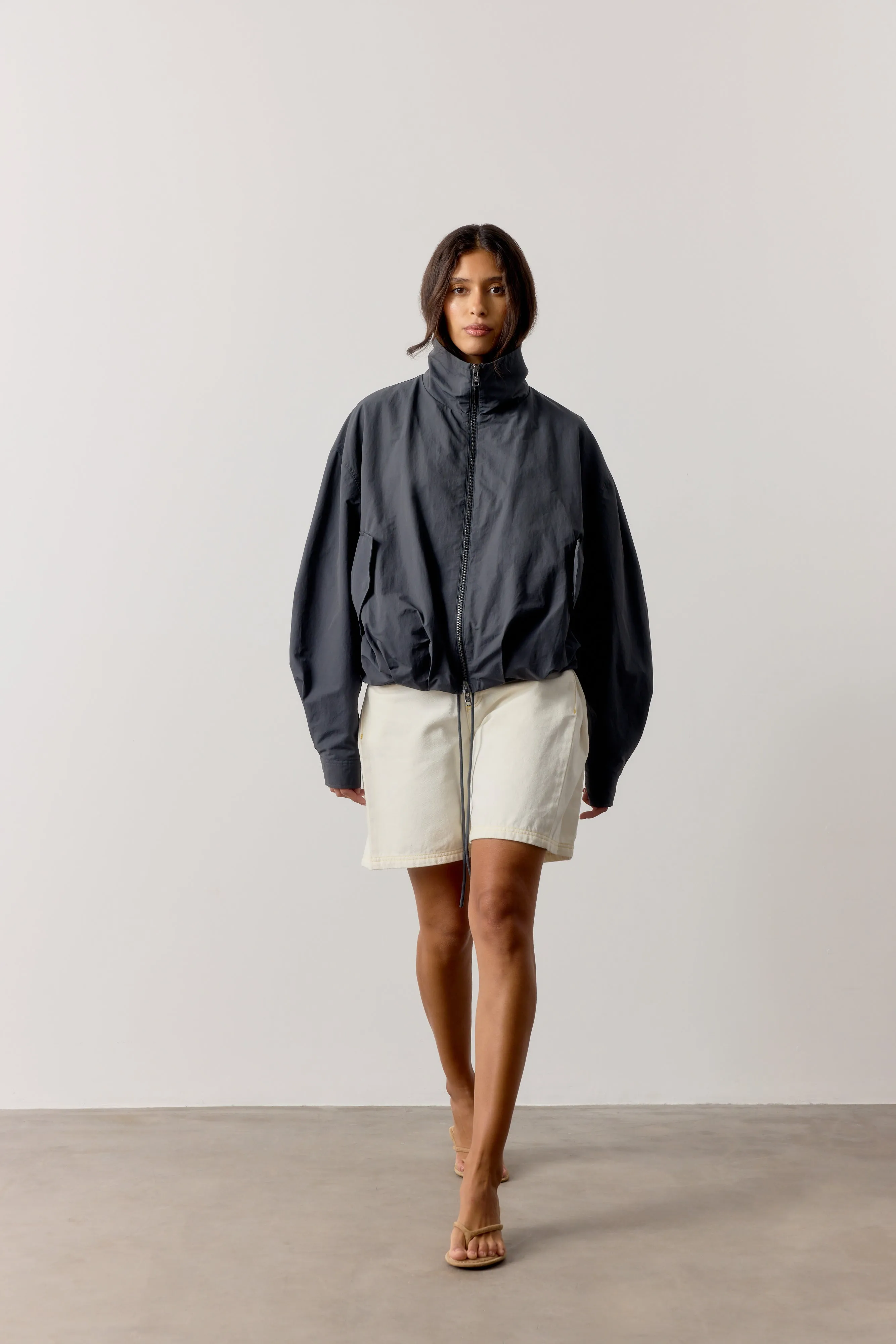 TECHNICAL FUNNEL NECK JACKET - CHARCOAL sold by The Couture Club product image thumbnail 3