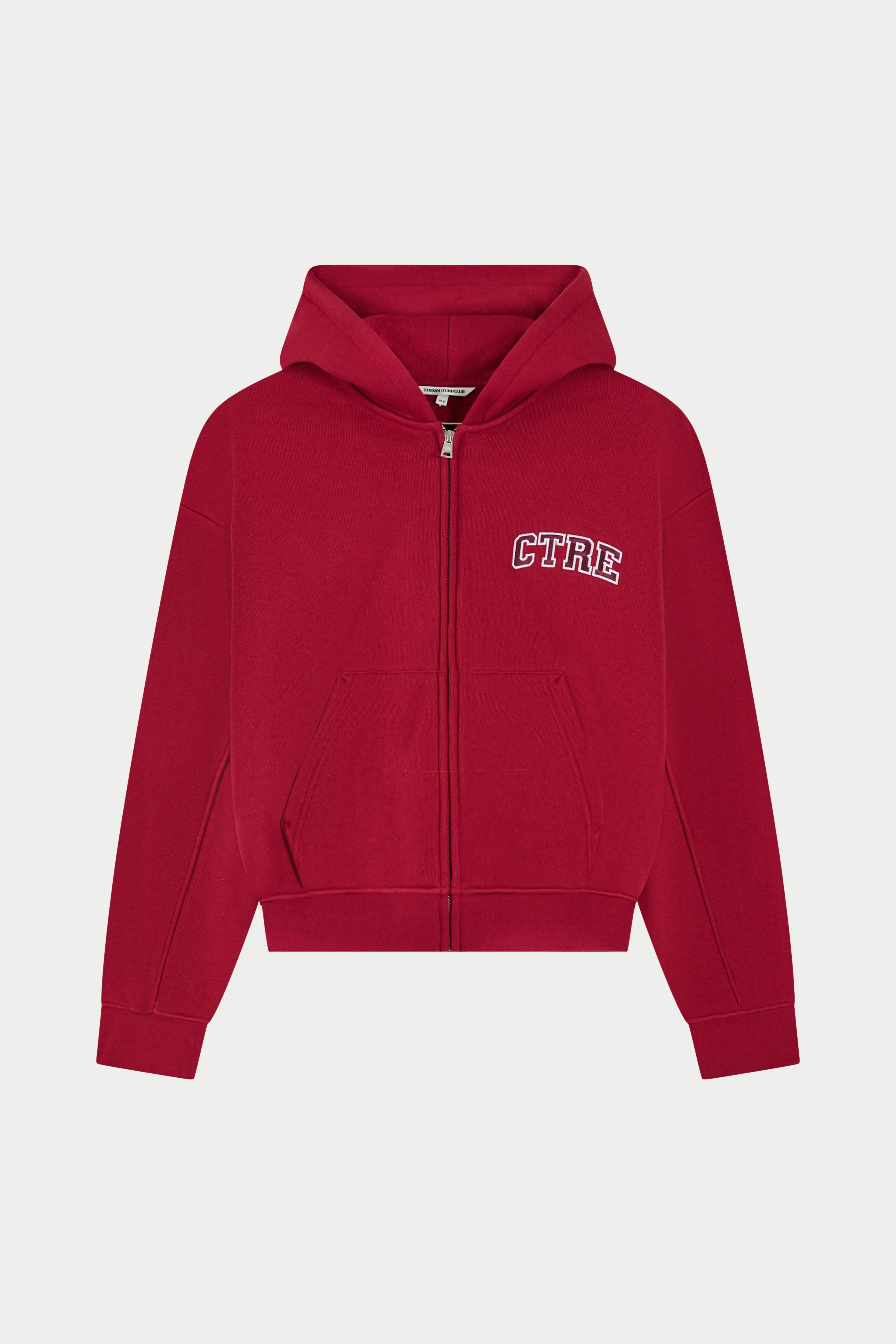 CTRE ZIP THROUGH RELAXED HOODIE - CHERRY sold by The Couture Club product image thumbnail 2