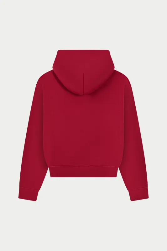 CTRE ZIP THROUGH RELAXED HOODIE - CHERRY made by The Couture Club