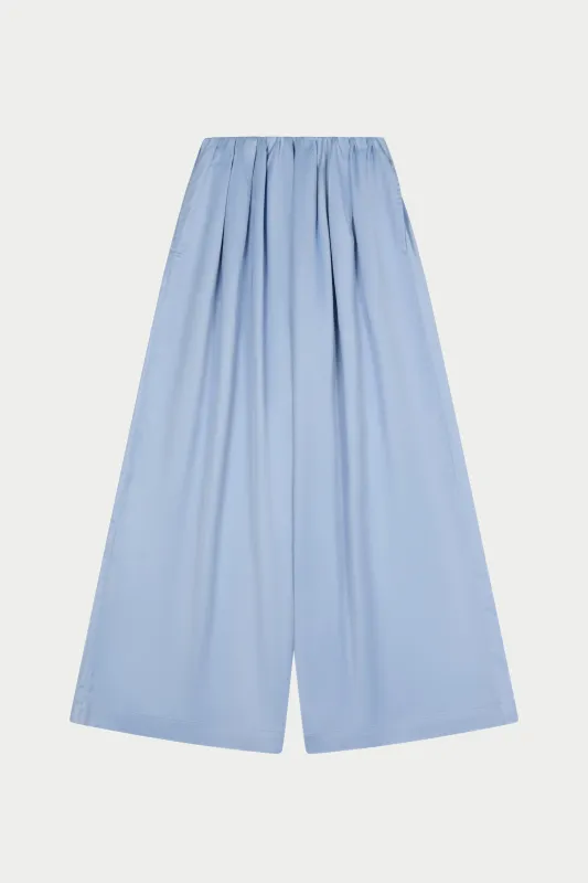 SATIN WIDE LEG TROUSERS - POWDER BLUE made by The Couture Club