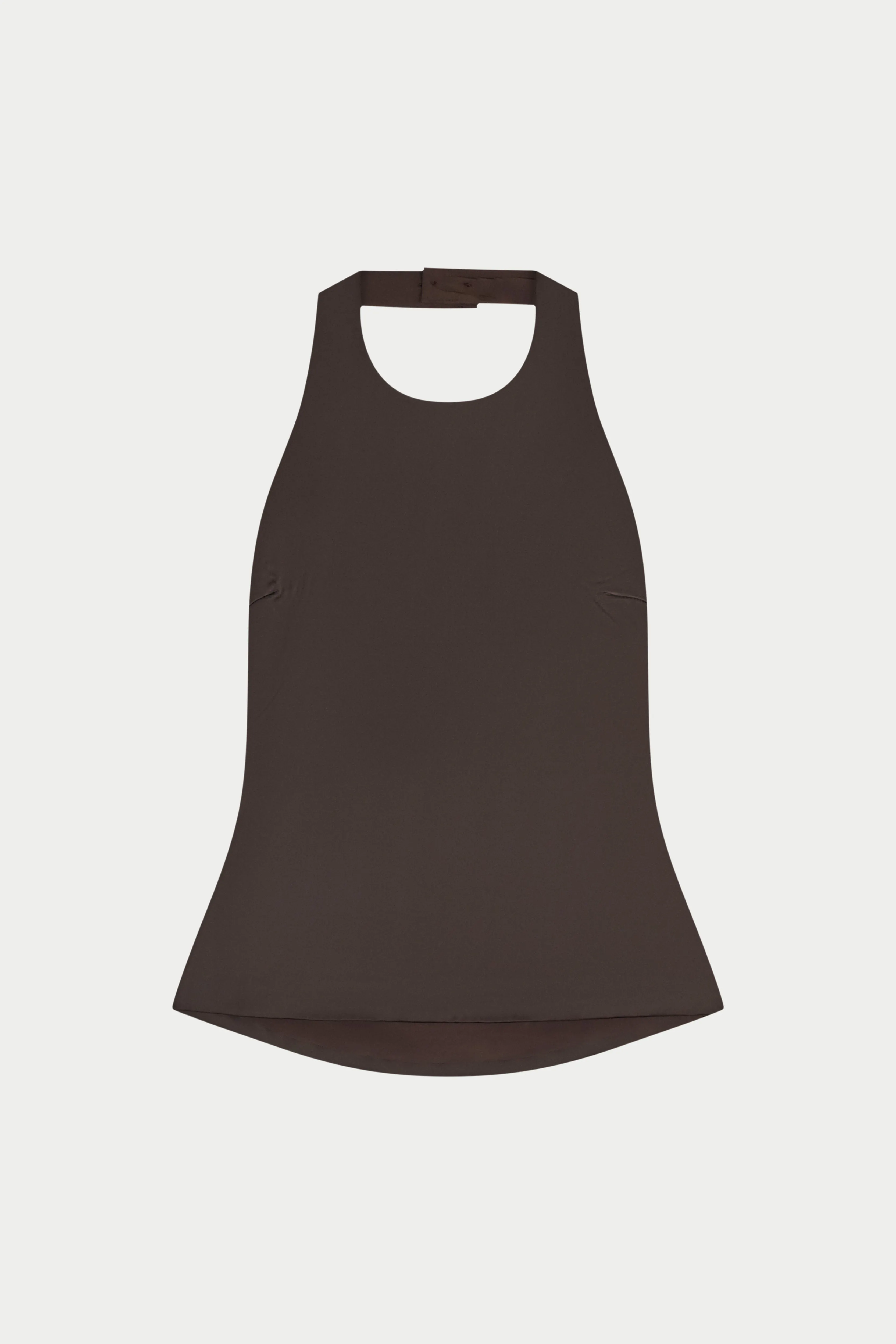 SATIN HIGH NECK TOP - CHOCOLATE sold by The Couture Club product image thumbnail 2