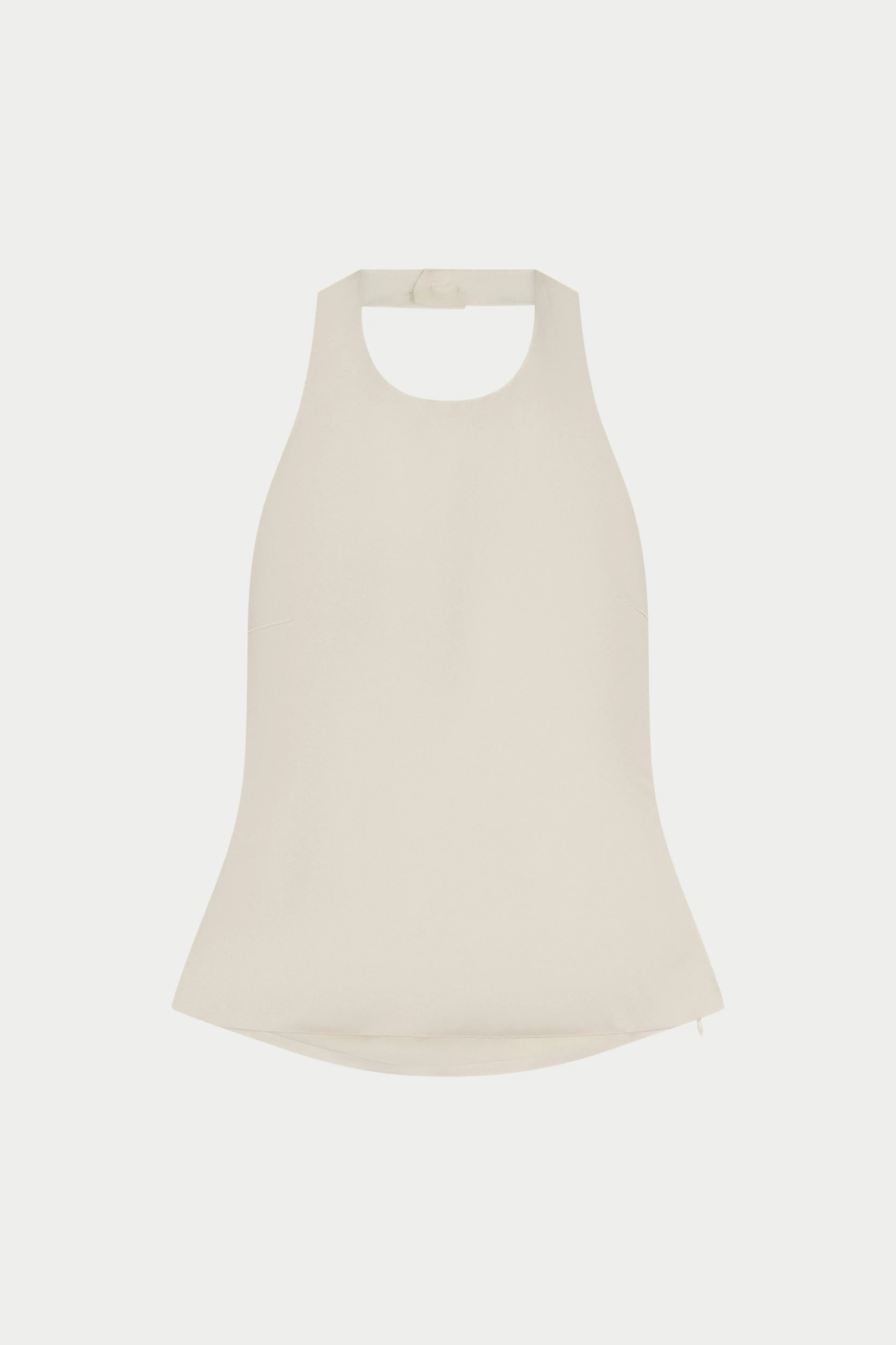 SATIN HIGH NECK TOP - IVORY sold by The Couture Club product image thumbnail 2