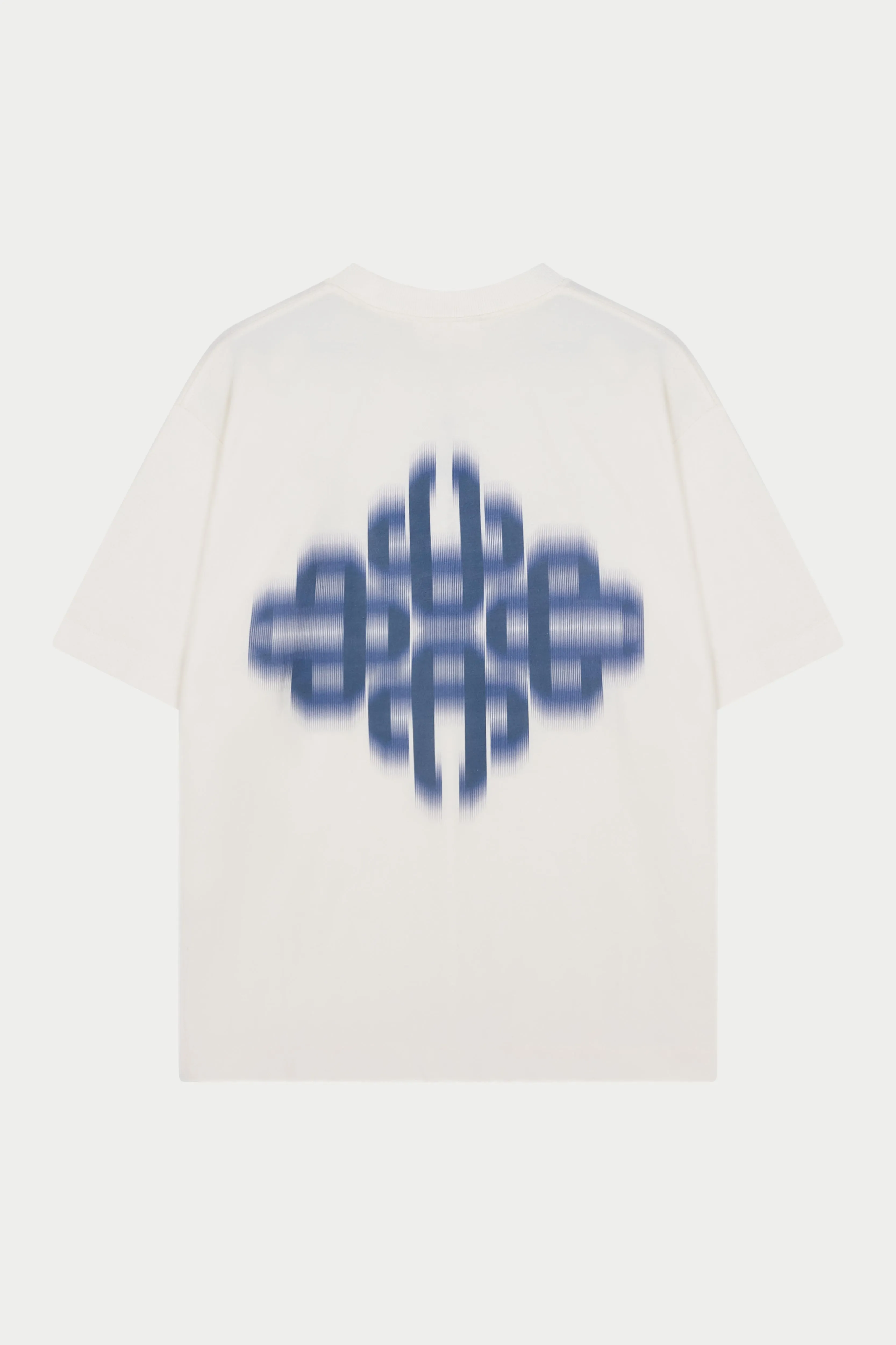 MOTION BLURRED EMBLEM T-SHIRT - OFF WHITE NAVY sold by The Couture Club