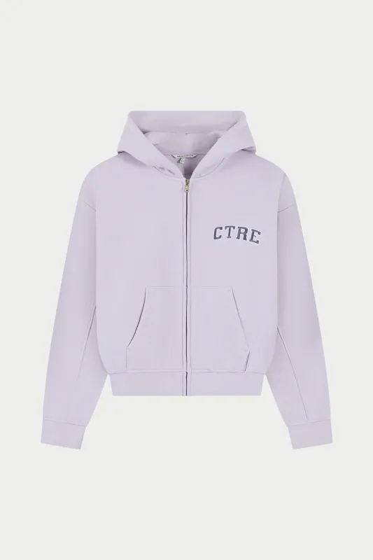 CTRE ZIP THROUGH RELAXED HOODIE - DUSKY LILAC made by The Couture Club