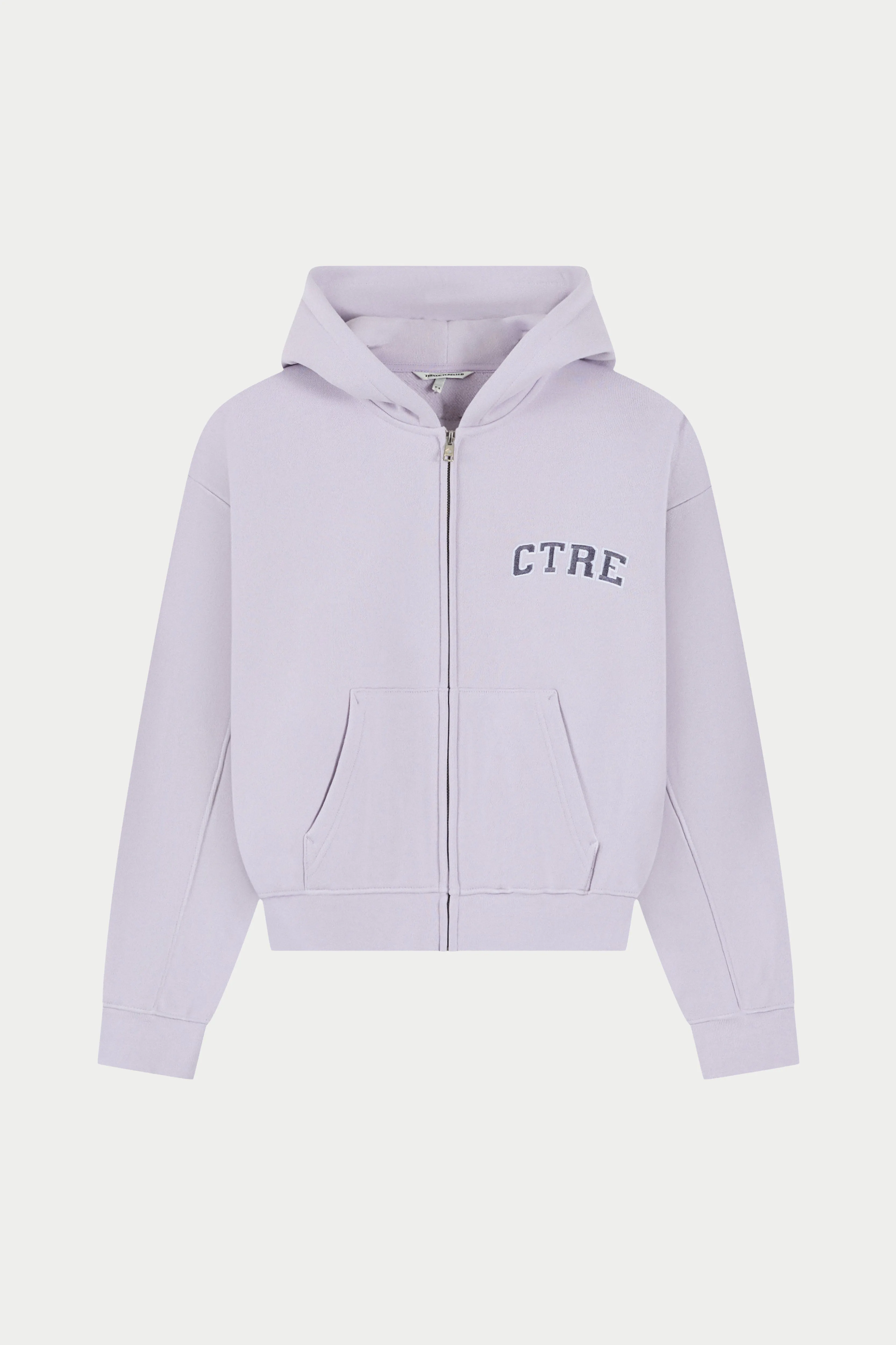 CTRE ZIP THROUGH RELAXED HOODIE - DUSKY LILAC sold by The Couture Club