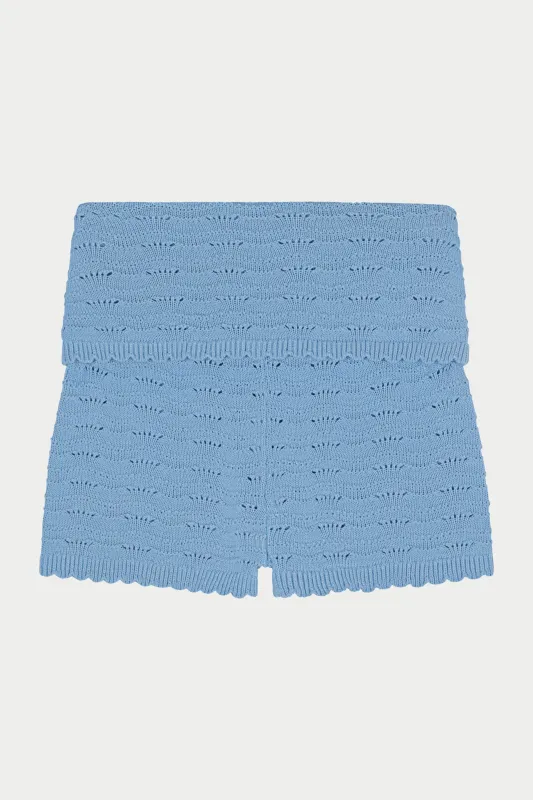 KNITTED SHORTS - POWDER BLUE made by The Couture Club