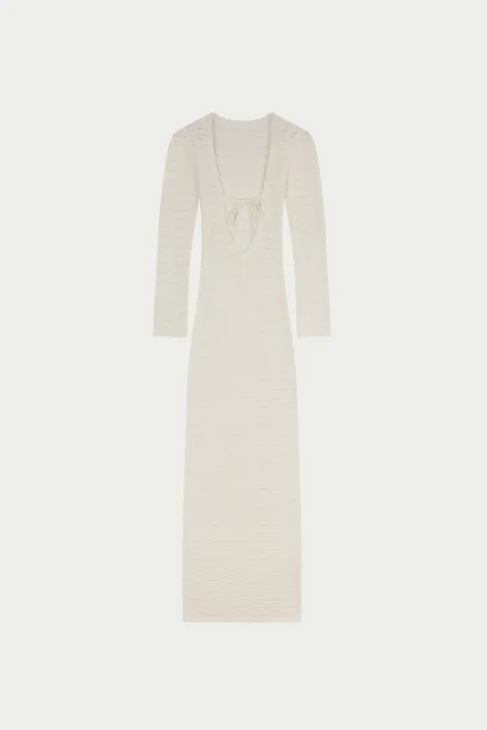 CROCHET KNIT TWO WAY MAXI DRESS - OFF WHITE made by The Couture Club