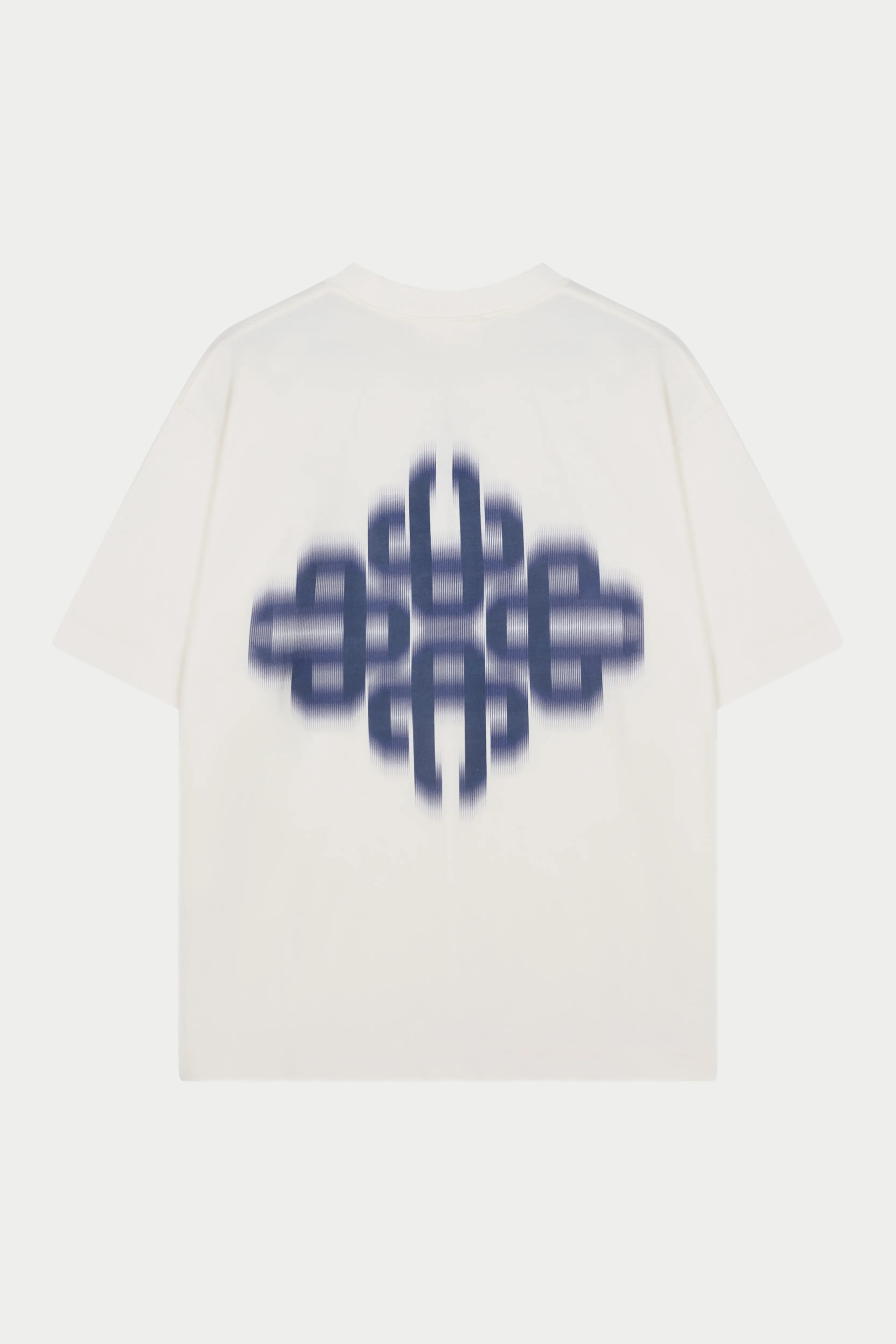 MOTION BLURRED EMBLEM T-SHIRT - OFF WHITE NAVY sold by The Couture Club
