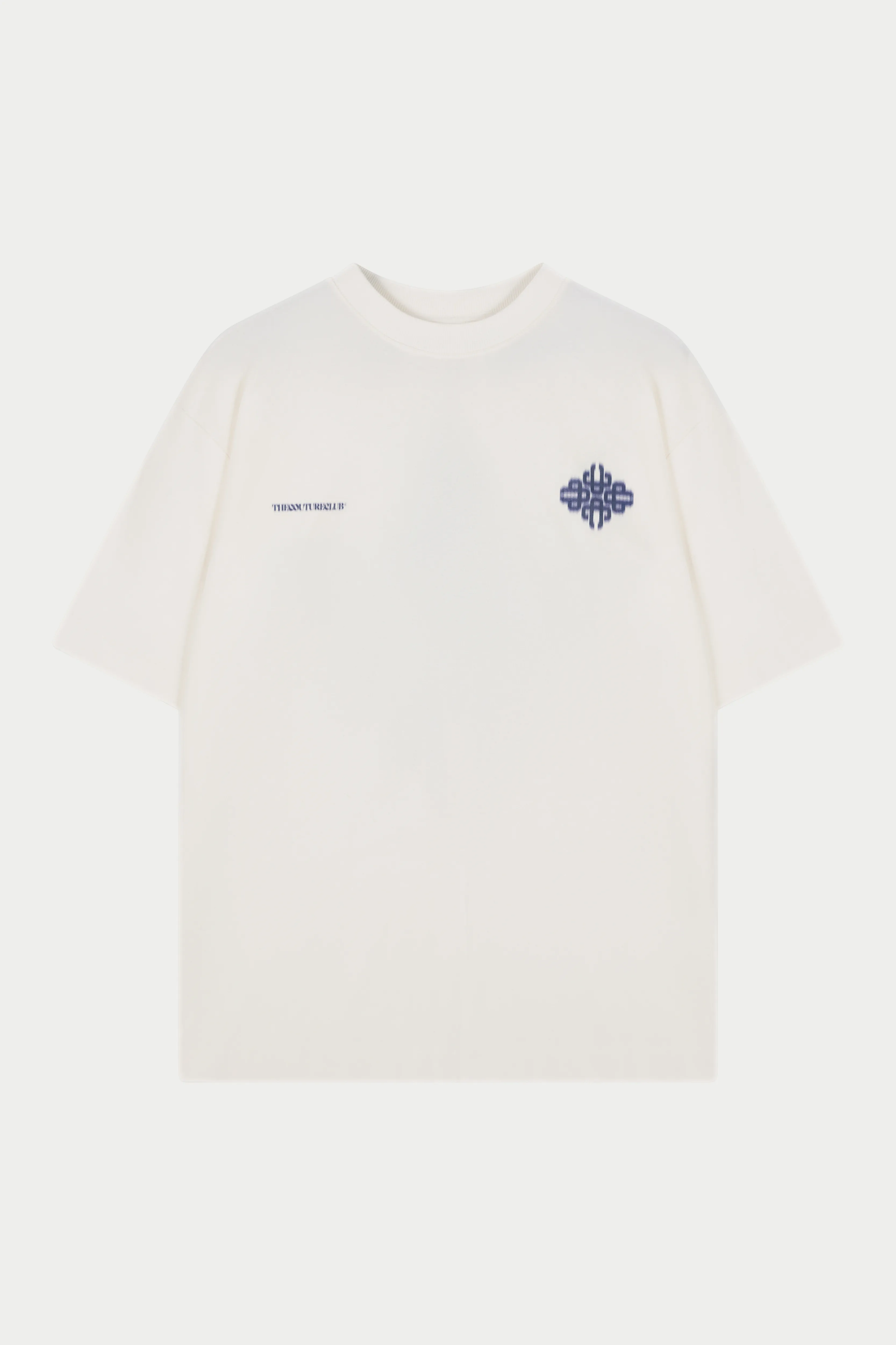 MOTION BLURRED EMBLEM T-SHIRT - OFF WHITE NAVY sold by The Couture Club product image thumbnail 5