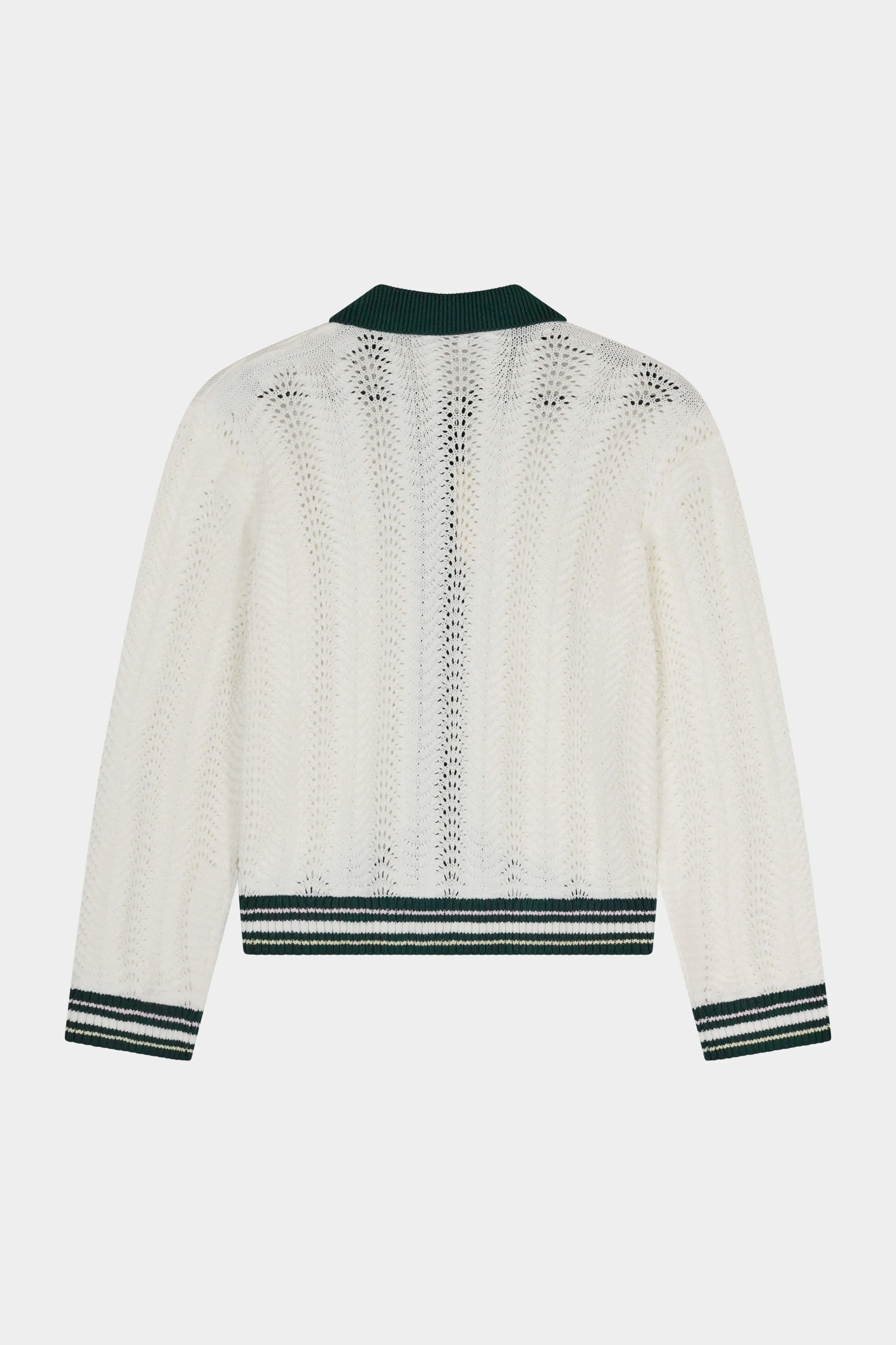 LONG SLEEVE CROCHET SHIRT - FOREST GREEN sold by The Couture Club