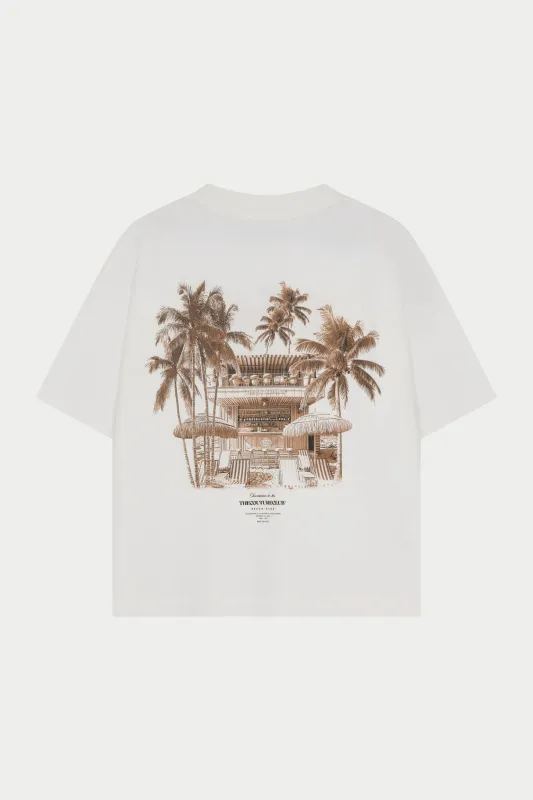 BEACH CLUB GRAPHIC T-SHIRT - OFF WHITE made by The Couture Club