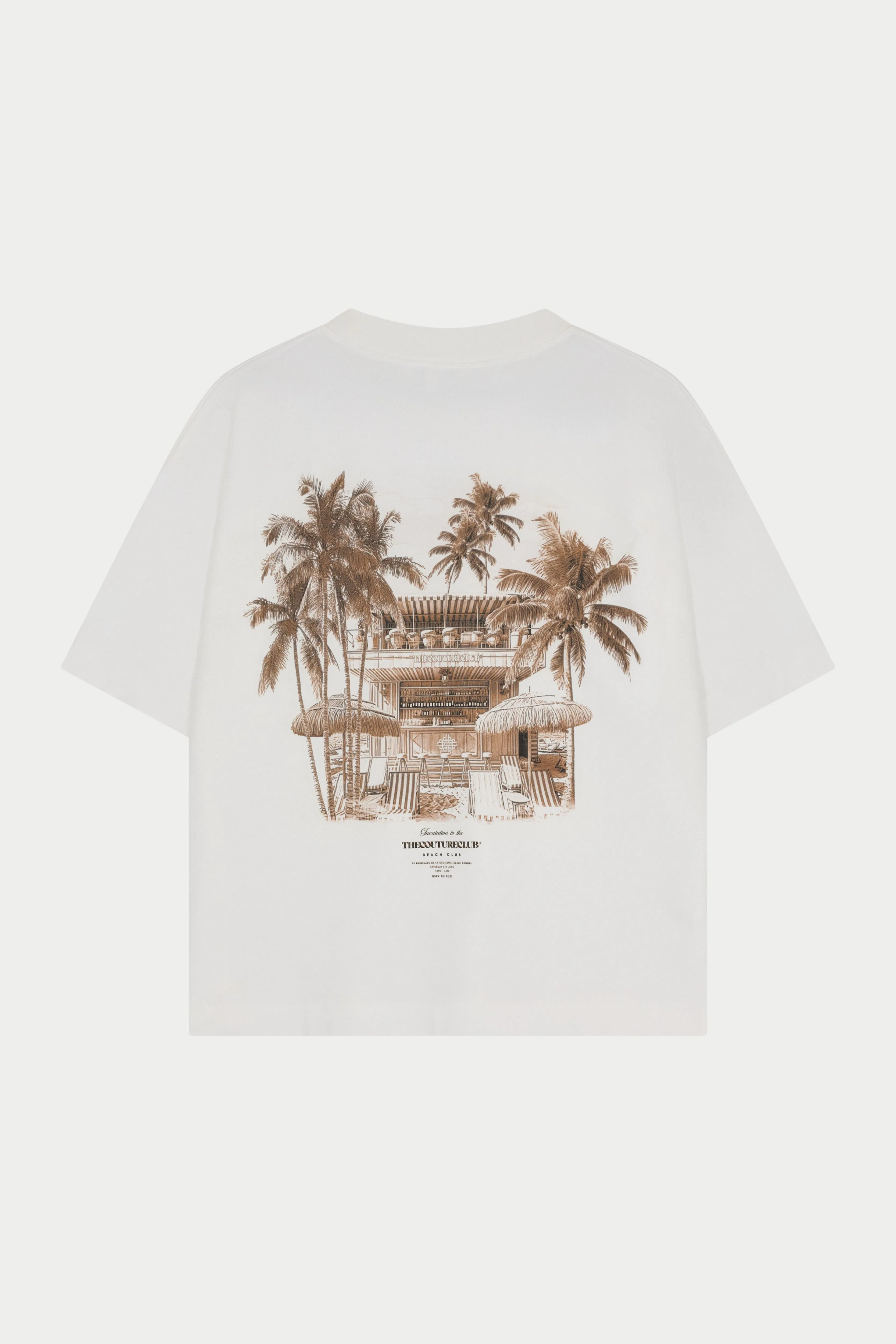 BEACH CLUB GRAPHIC T-SHIRT - OFF WHITE sold by The Couture Club