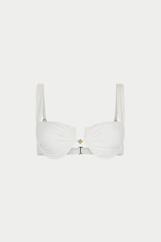 RUCHED CUP BIKINI TOP - WHITE made by The Couture Club