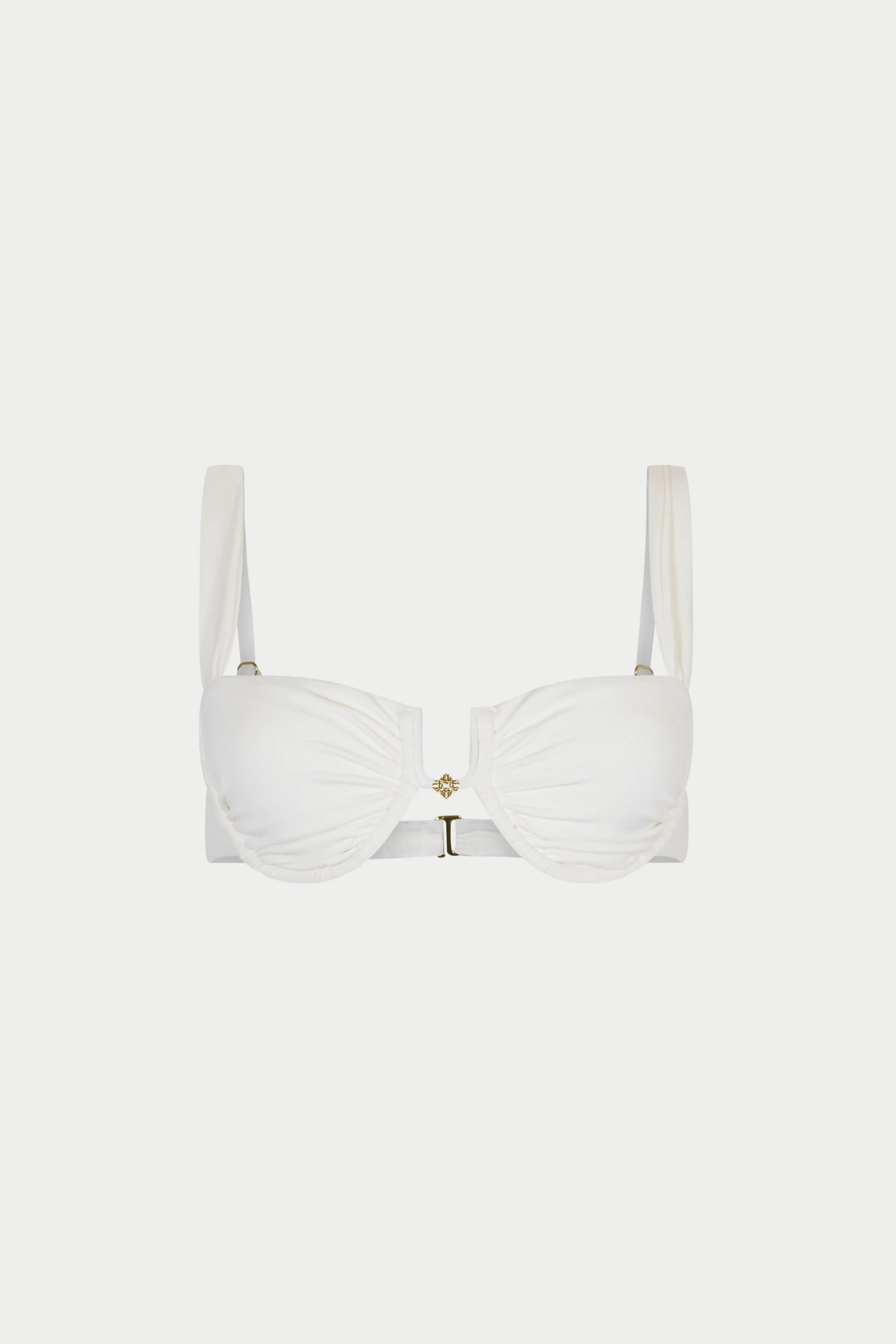 RUCHED CUP BIKINI TOP - WHITE sold by The Couture Club