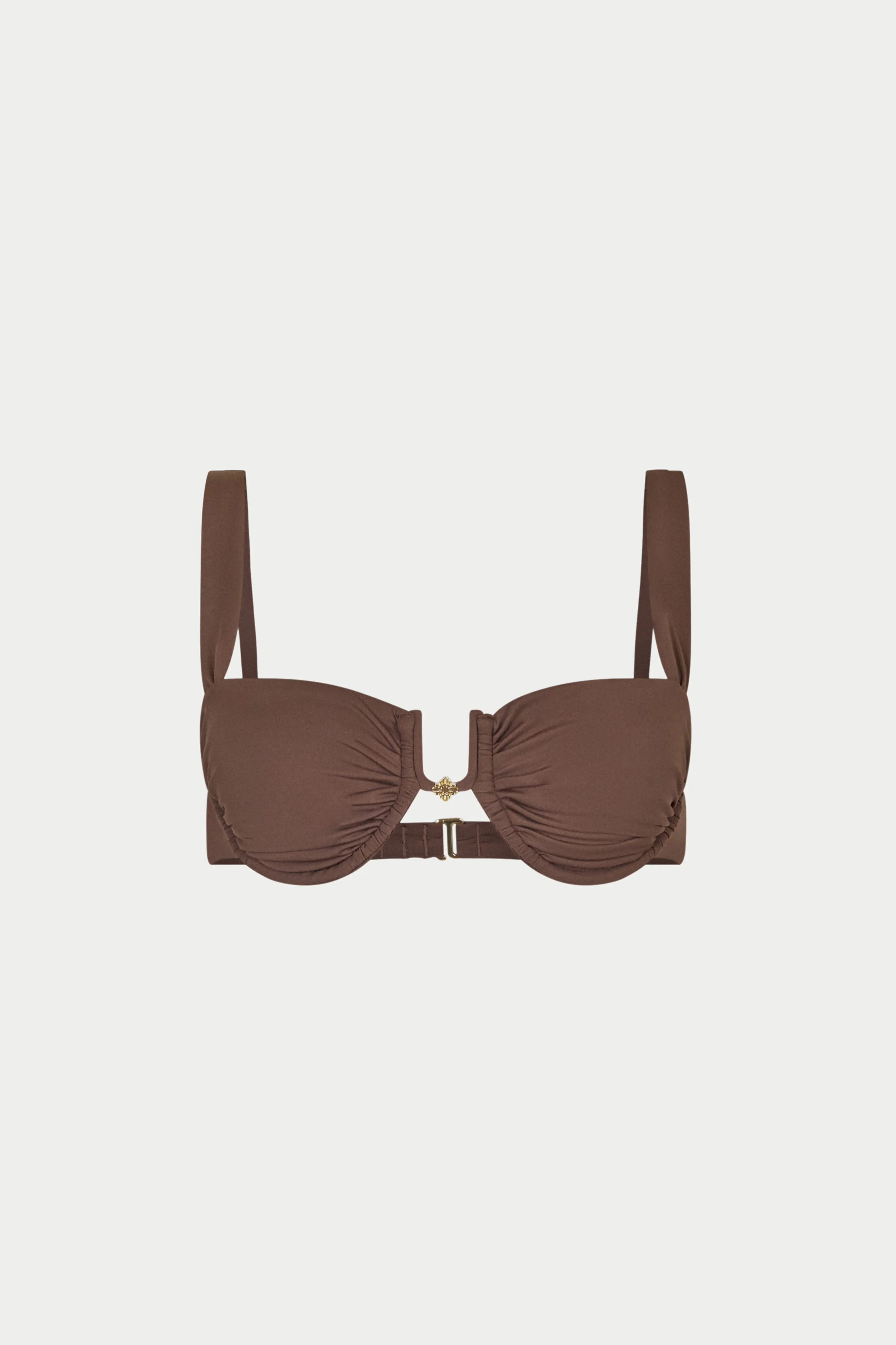 RUCHED CUP BIKINI TOP - CHOCOLATE sold by The Couture Club