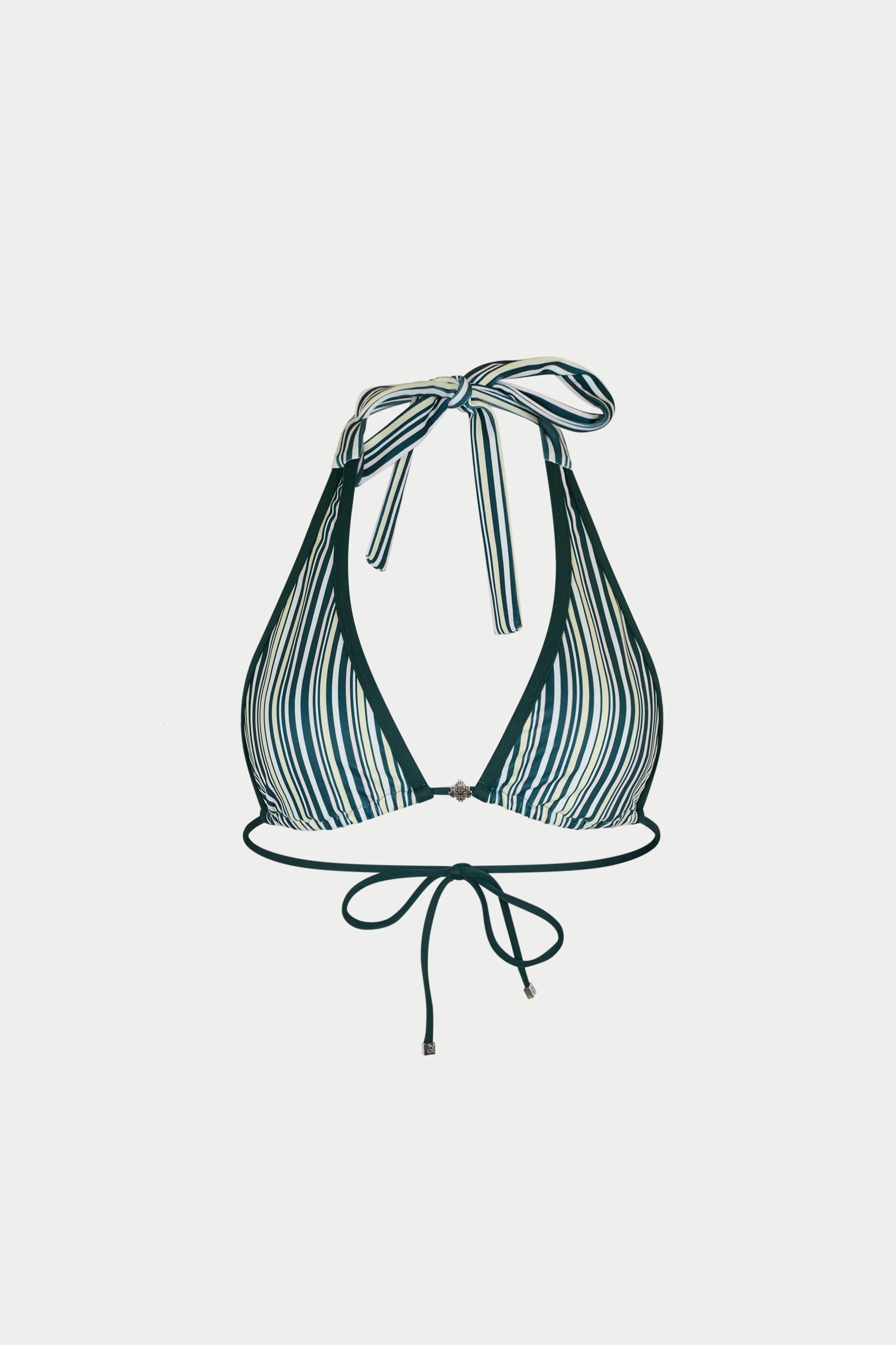 STRIPE TRIANGLE BIKINI TOP - GREEN sold by The Couture Club