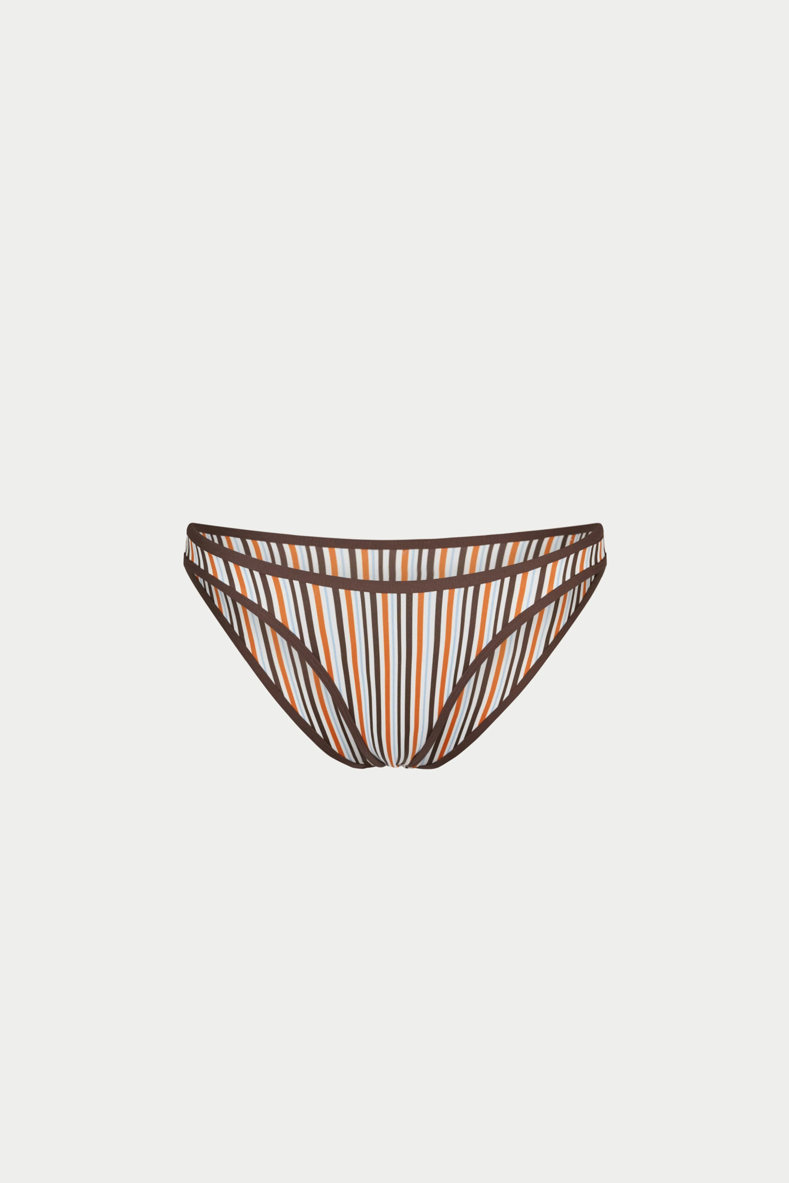STRIPE HIGH LEG BIKINI BOTTOMS - CHOCOLATE sold by The Couture Club