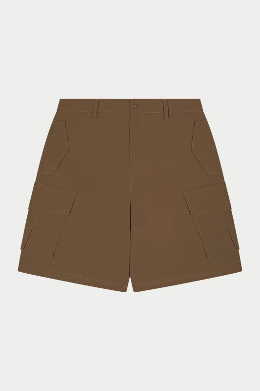 TECHNICAL CARGO SHORTS - BROWN made by The Couture Club