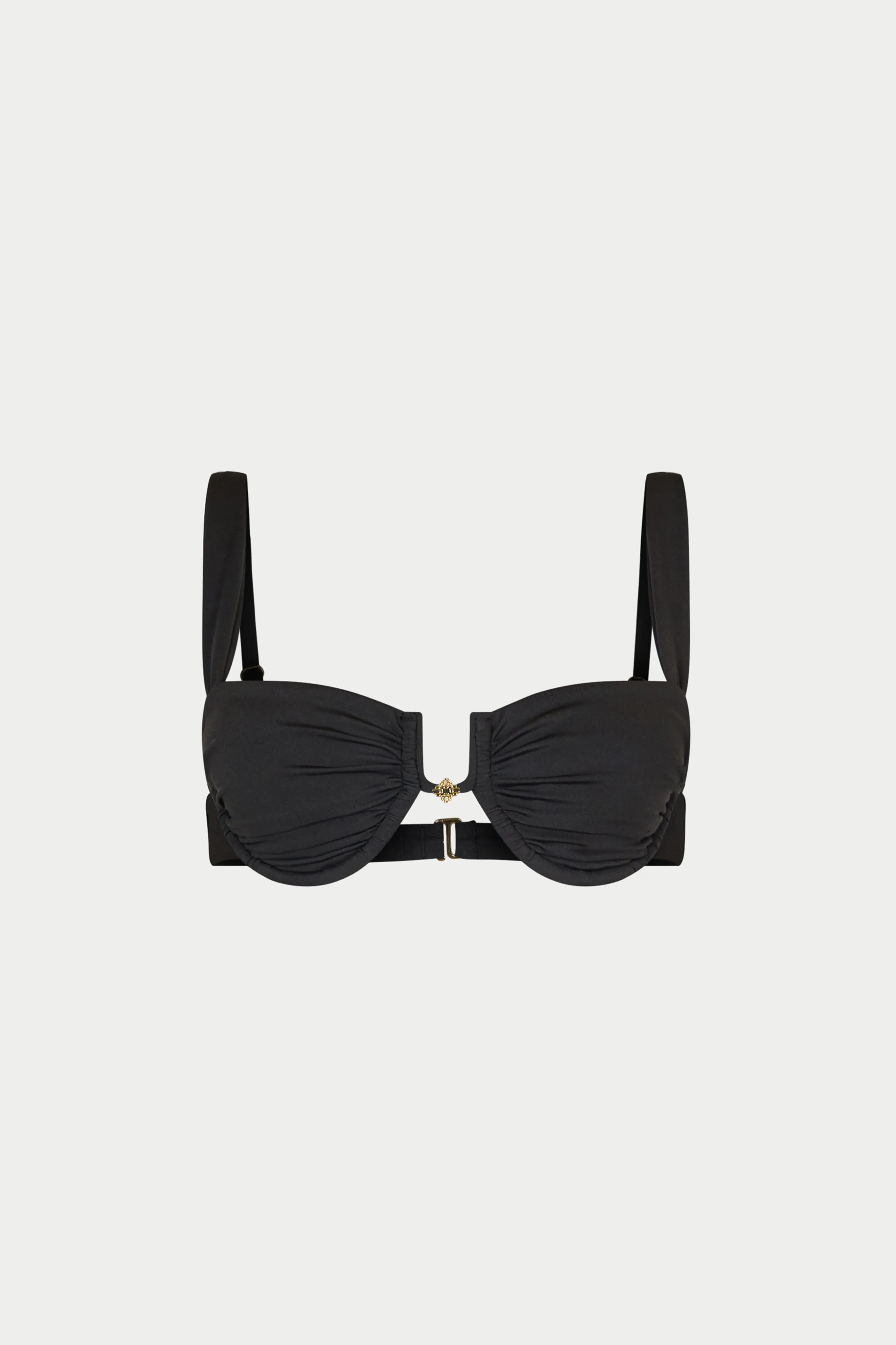 RUCHED CUP BIKINI TOP - BLACK sold by The Couture Club