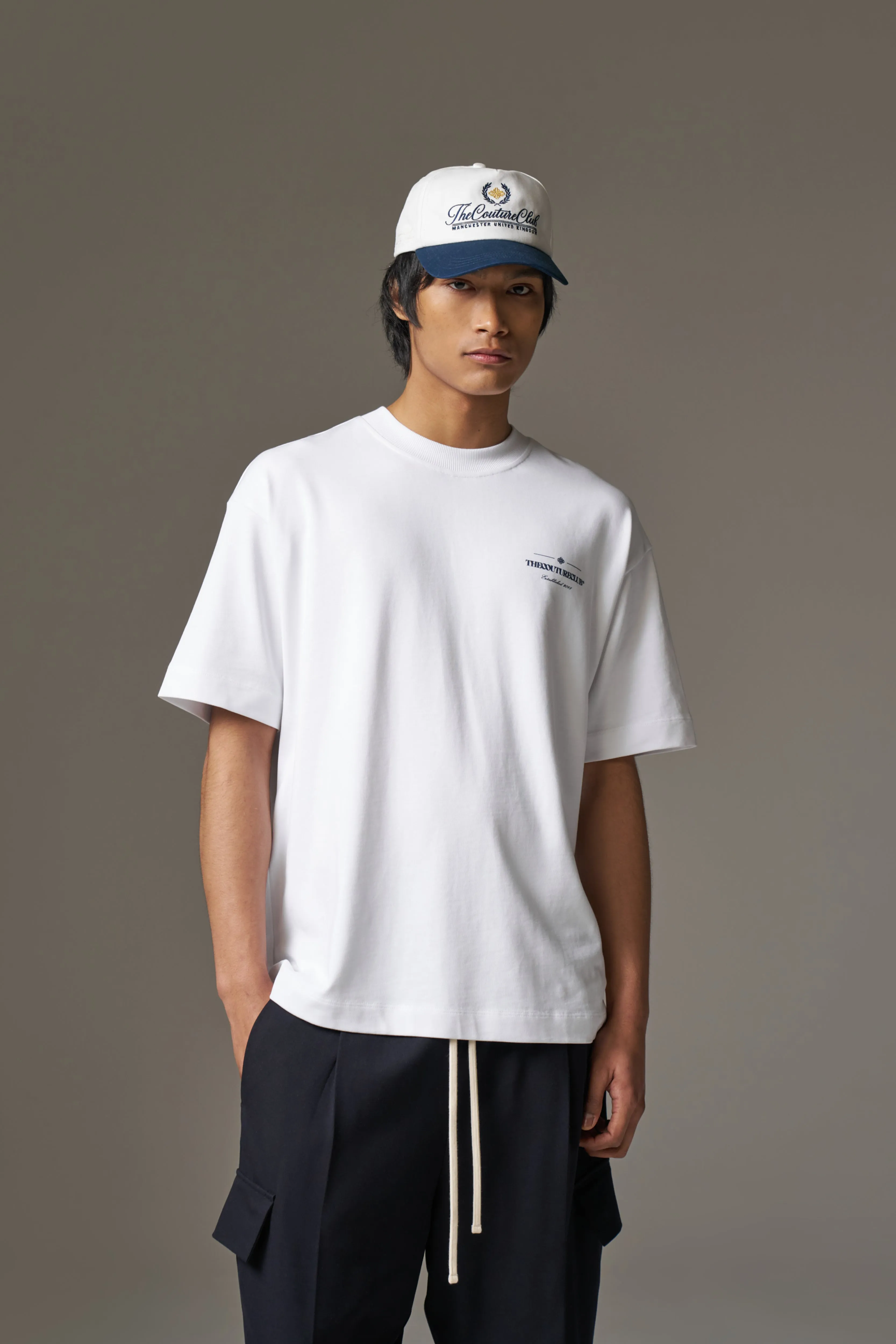 COPYRIGHT MULTI GRAPHIC T-SHIRT - WHITE/NAVY sold by The Couture Club product image thumbnail 3