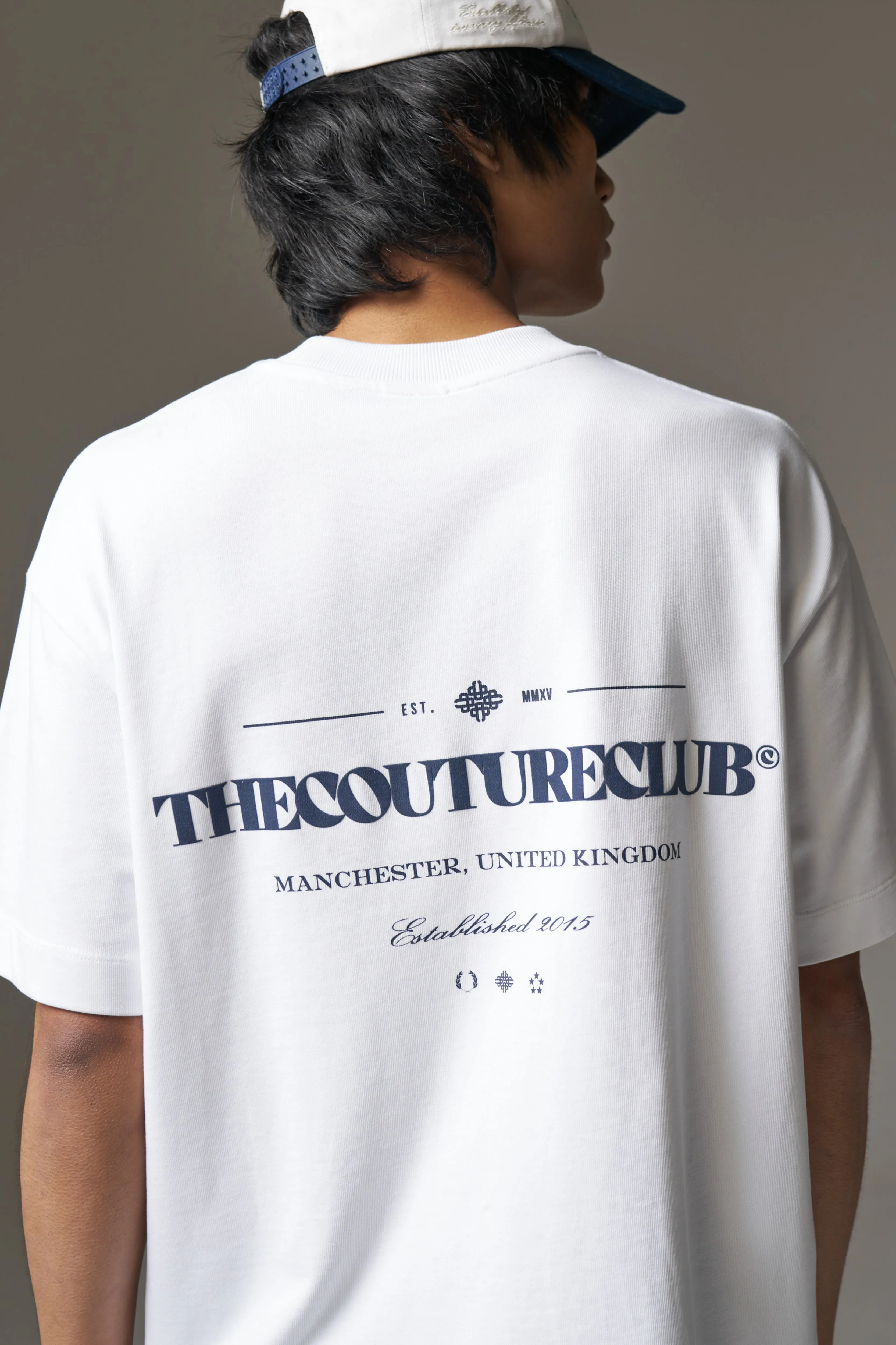 COPYRIGHT MULTI GRAPHIC T-SHIRT - WHITE/NAVY sold by The Couture Club product image thumbnail 4