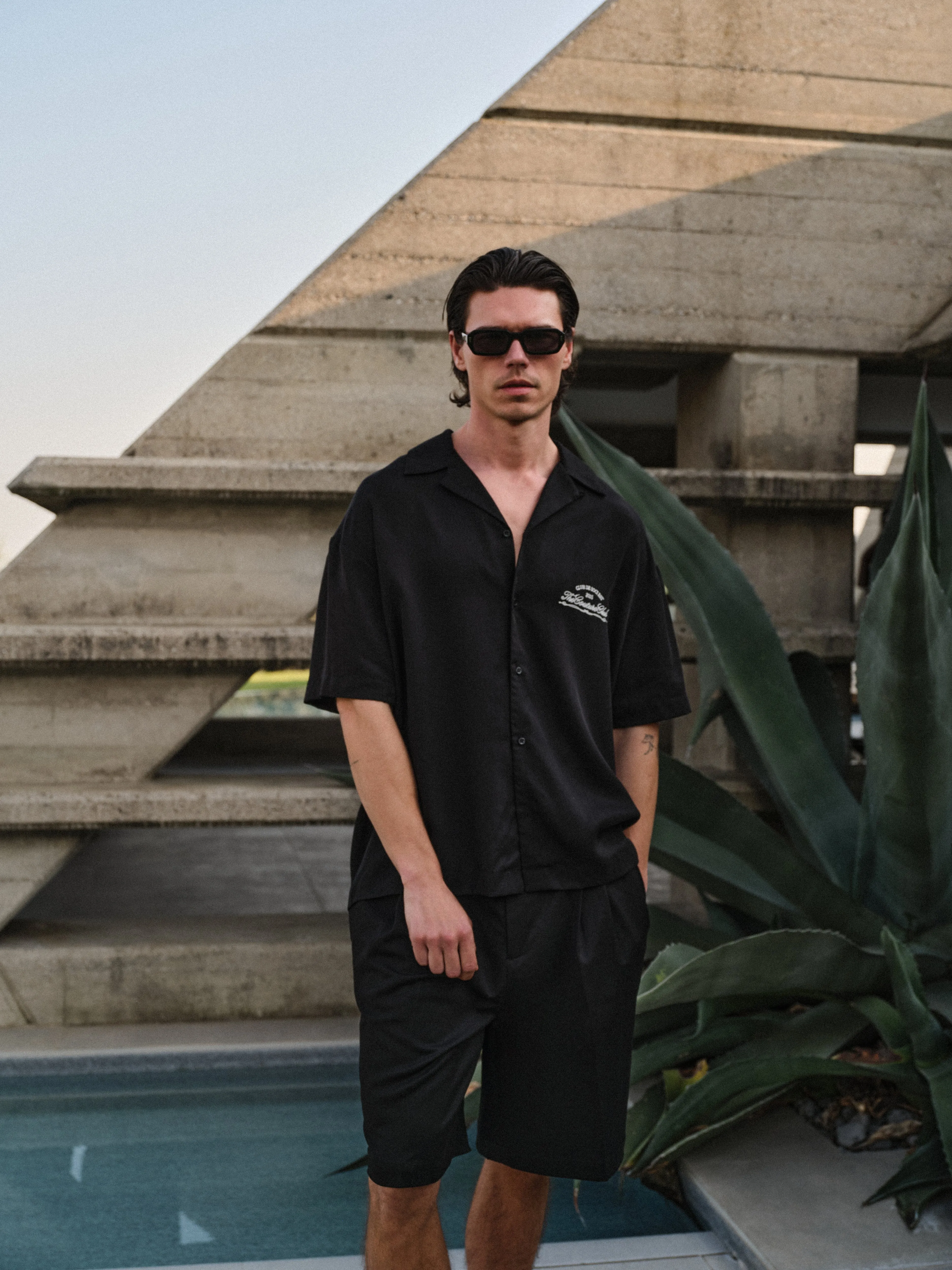 CLUB DE SOCI EMBROIDERY SHIRT - BLACK sold by The Couture Club product image thumbnail 2