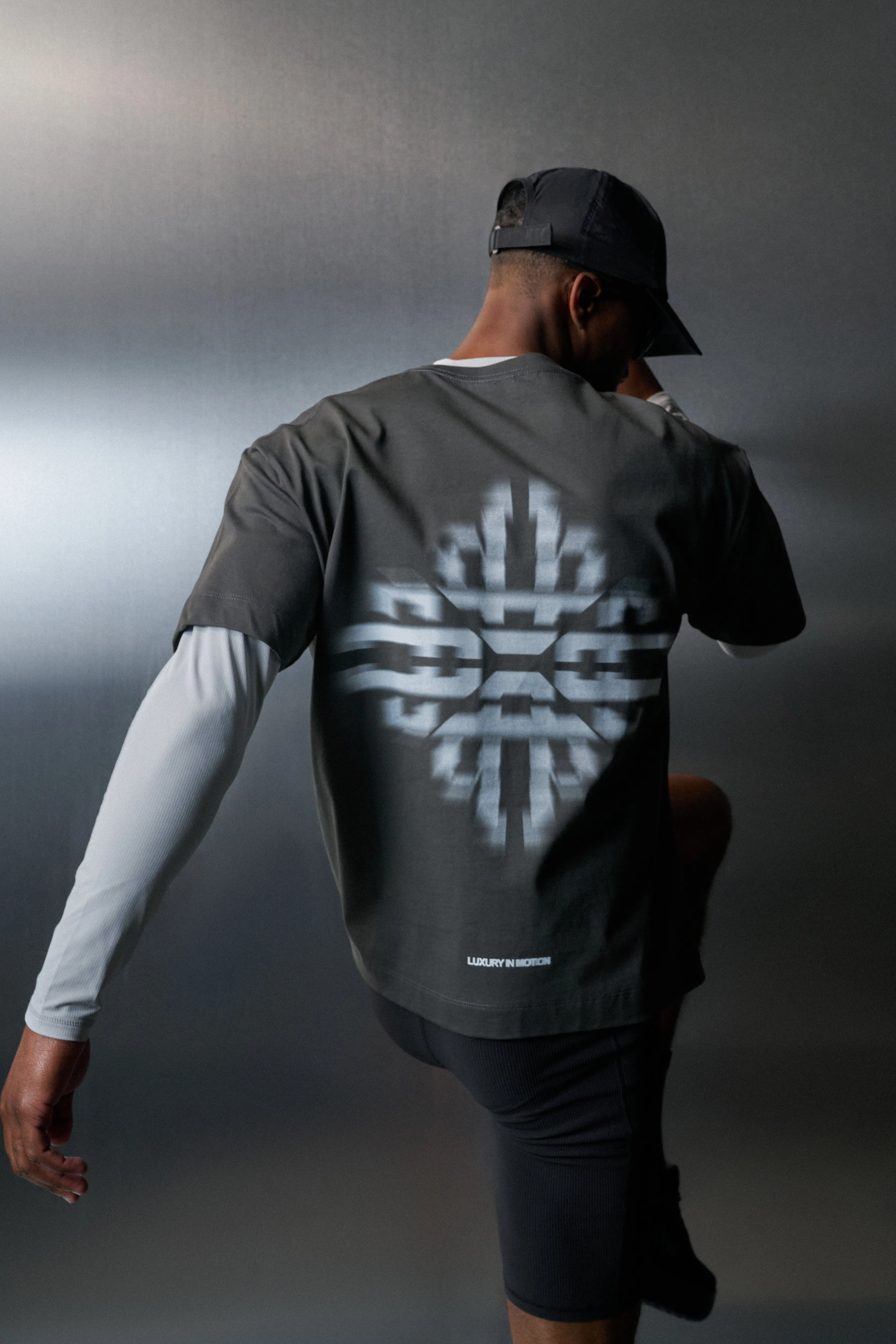 LUXURY IN MOTION GRAPHIC T-SHIRT - CHARCOAL sold by The Couture Club product image thumbnail 3