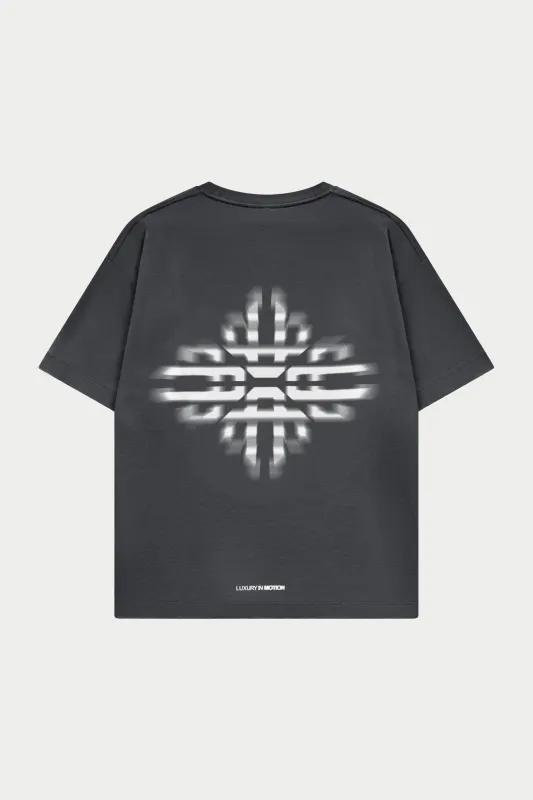 LUXURY IN MOTION GRAPHIC T-SHIRT - CHARCOAL made by The Couture Club