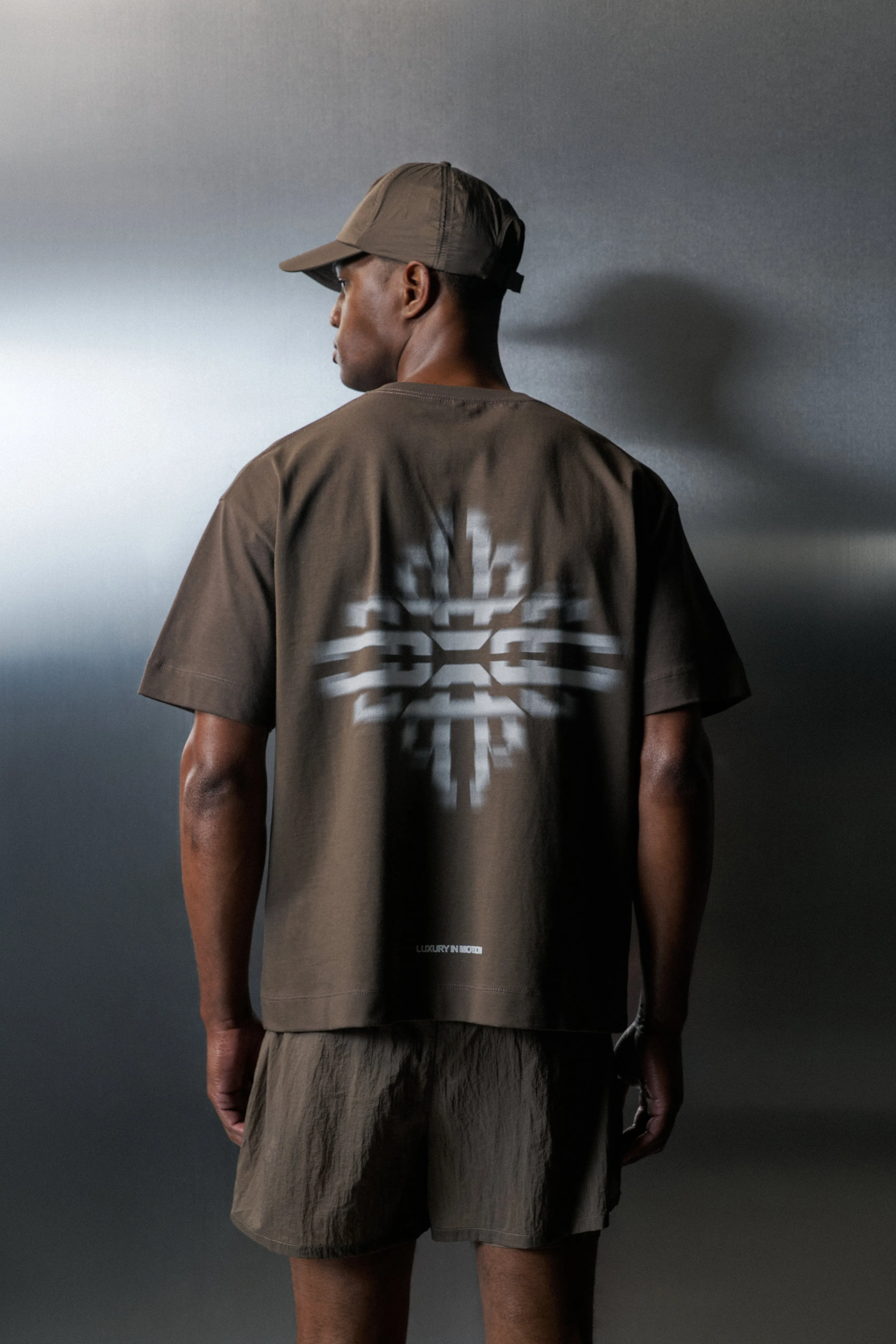 LUXURY IN MOTION GRAPHIC T-SHIRT - BROWN sold by The Couture Club product image thumbnail 3
