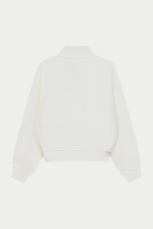 CTRE QUARTER ZIP FUNNEL NECK - OFF WHITE made by The Couture Club