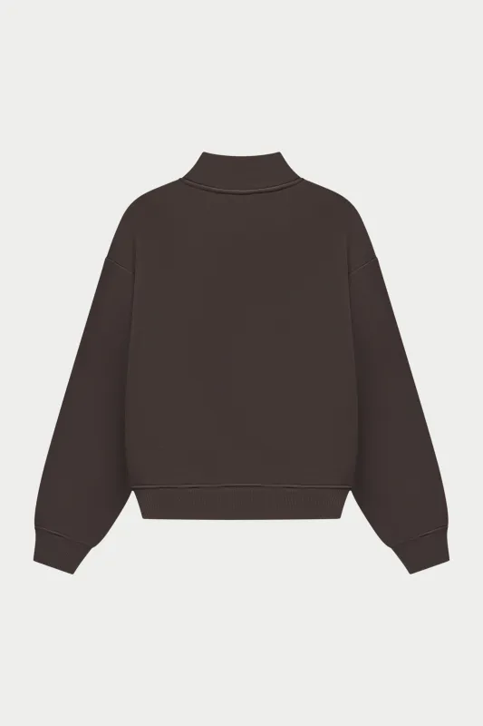 CTRE QUARTER ZIP FUNNEL NECK - BROWN made by The Couture Club