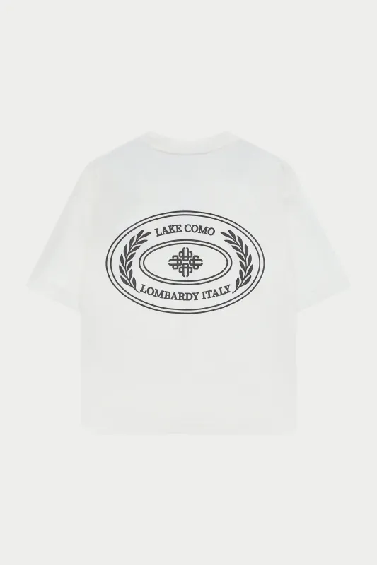 LAKE COMO OVAL GRAPHIC T-SHIRT - OFF WHITE made by The Couture Club