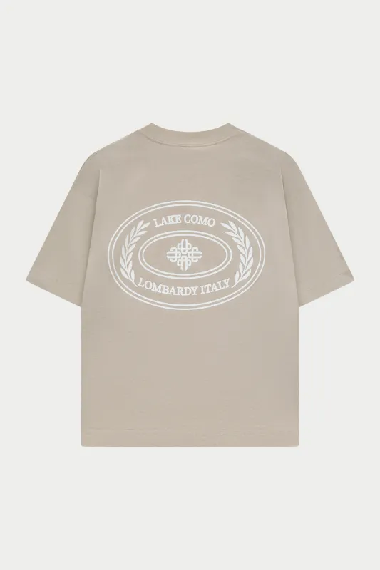 LAKE COMO OVAL GRAPHIC T-SHIRT - MUSHROOM made by The Couture Club