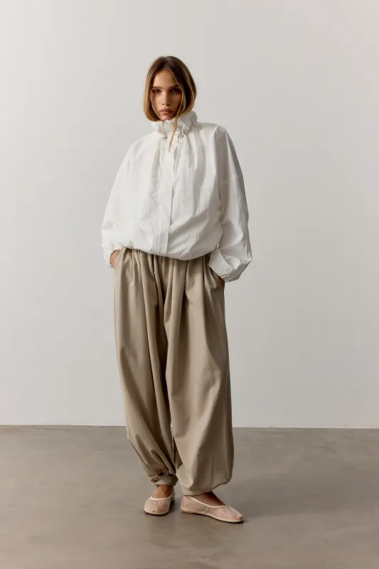 FUNNEL NECK SHELL JACKET - WHITE made by The Couture Club