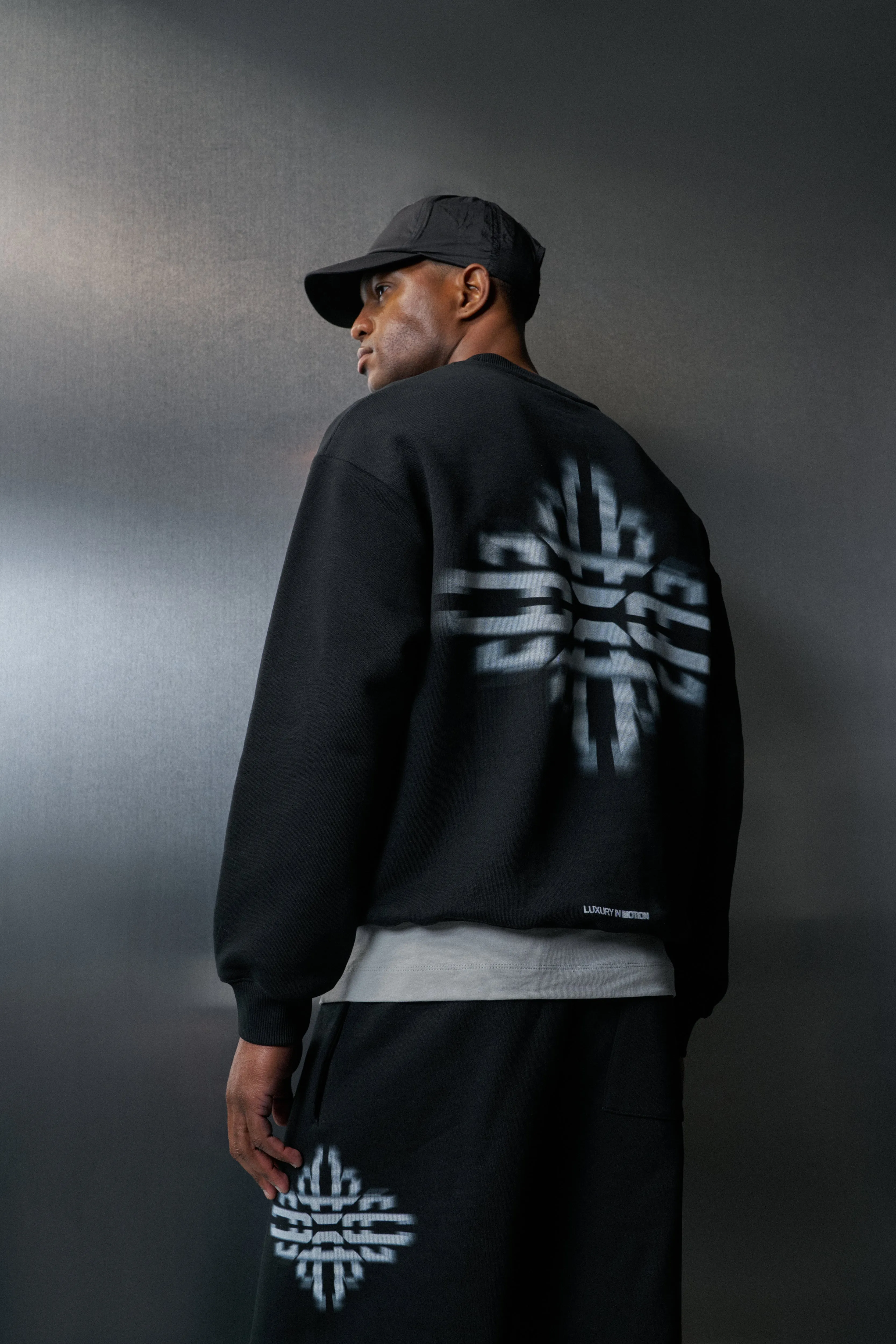 LUXURY IN MOTION GRAPHIC CREW - BLACK sold by The Couture Club product image thumbnail 3