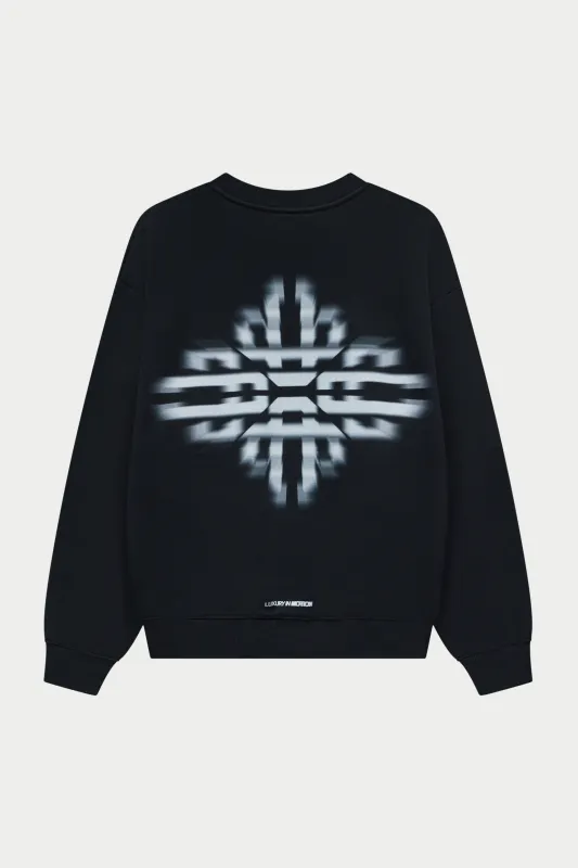 LUXURY IN MOTION GRAPHIC CREW - BLACK made by The Couture Club