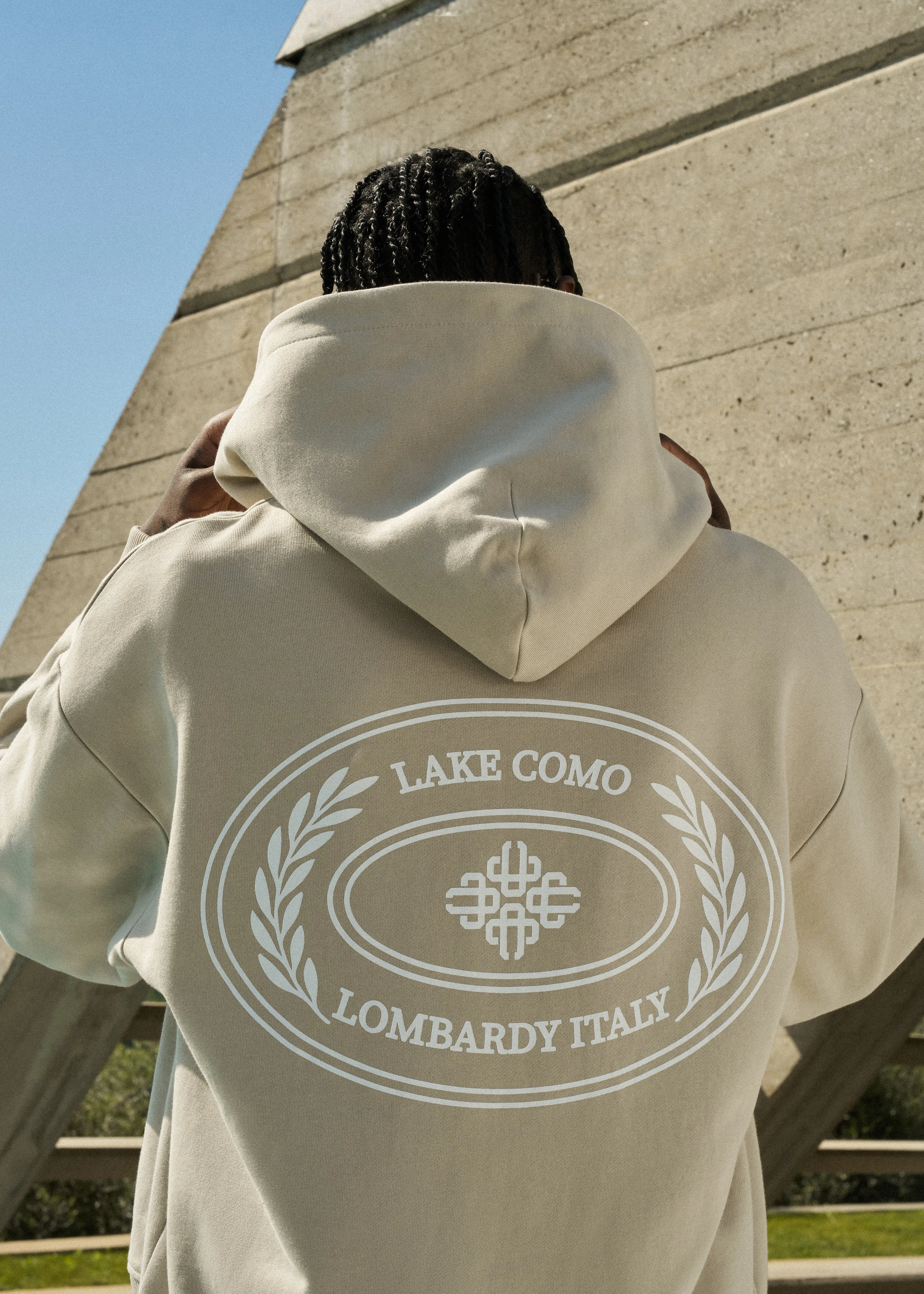 LAKE COMO OVAL GRAPHIC HOODIE - MUSHROOM sold by The Couture Club product image thumbnail 4