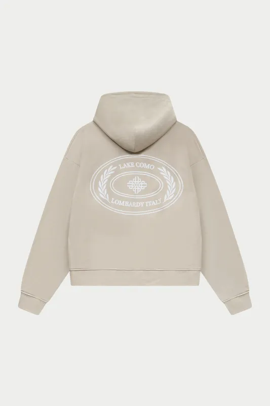 LAKE COMO OVAL GRAPHIC HOODIE - MUSHROOM made by The Couture Club