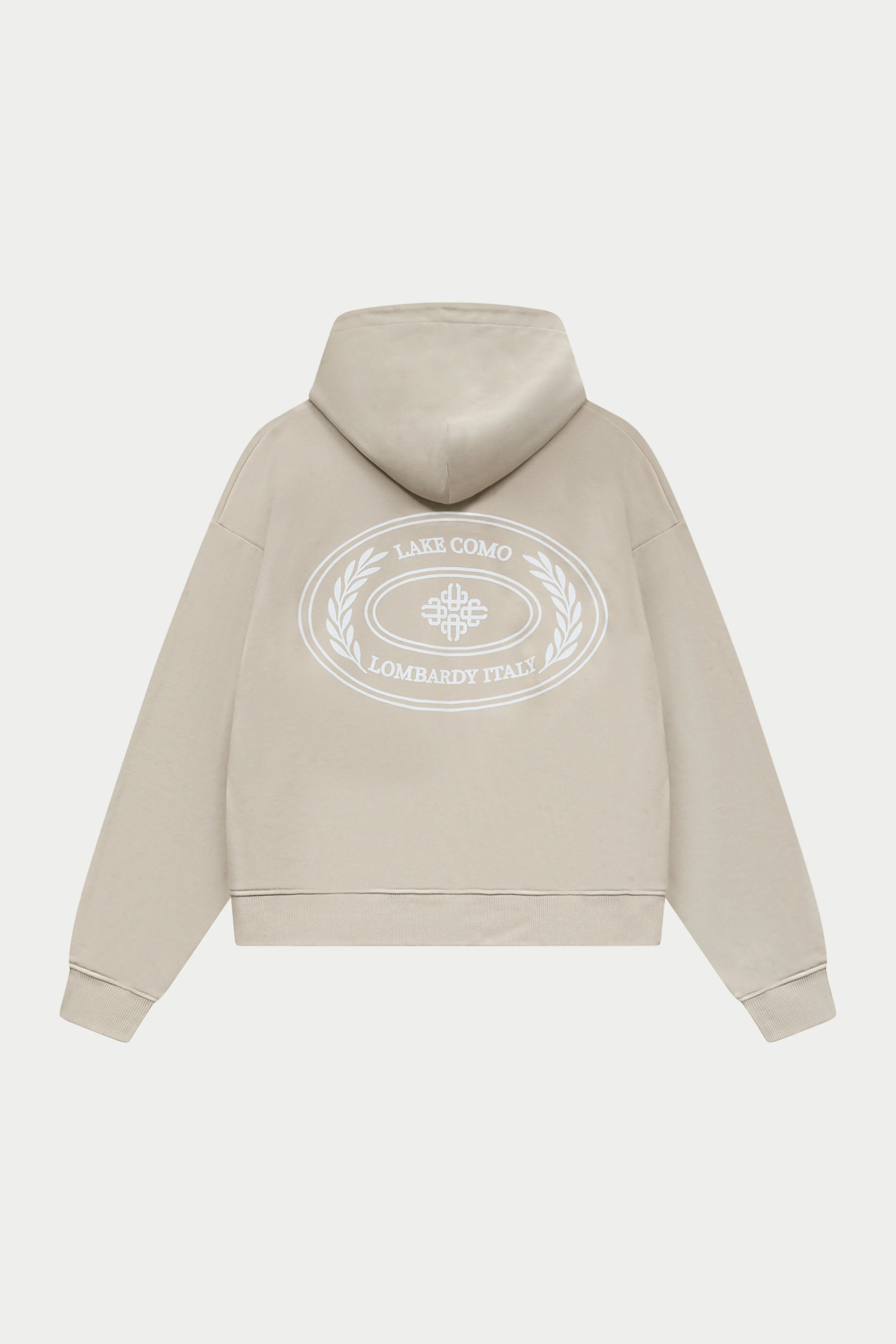 LAKE COMO OVAL GRAPHIC HOODIE - MUSHROOM sold by The Couture Club