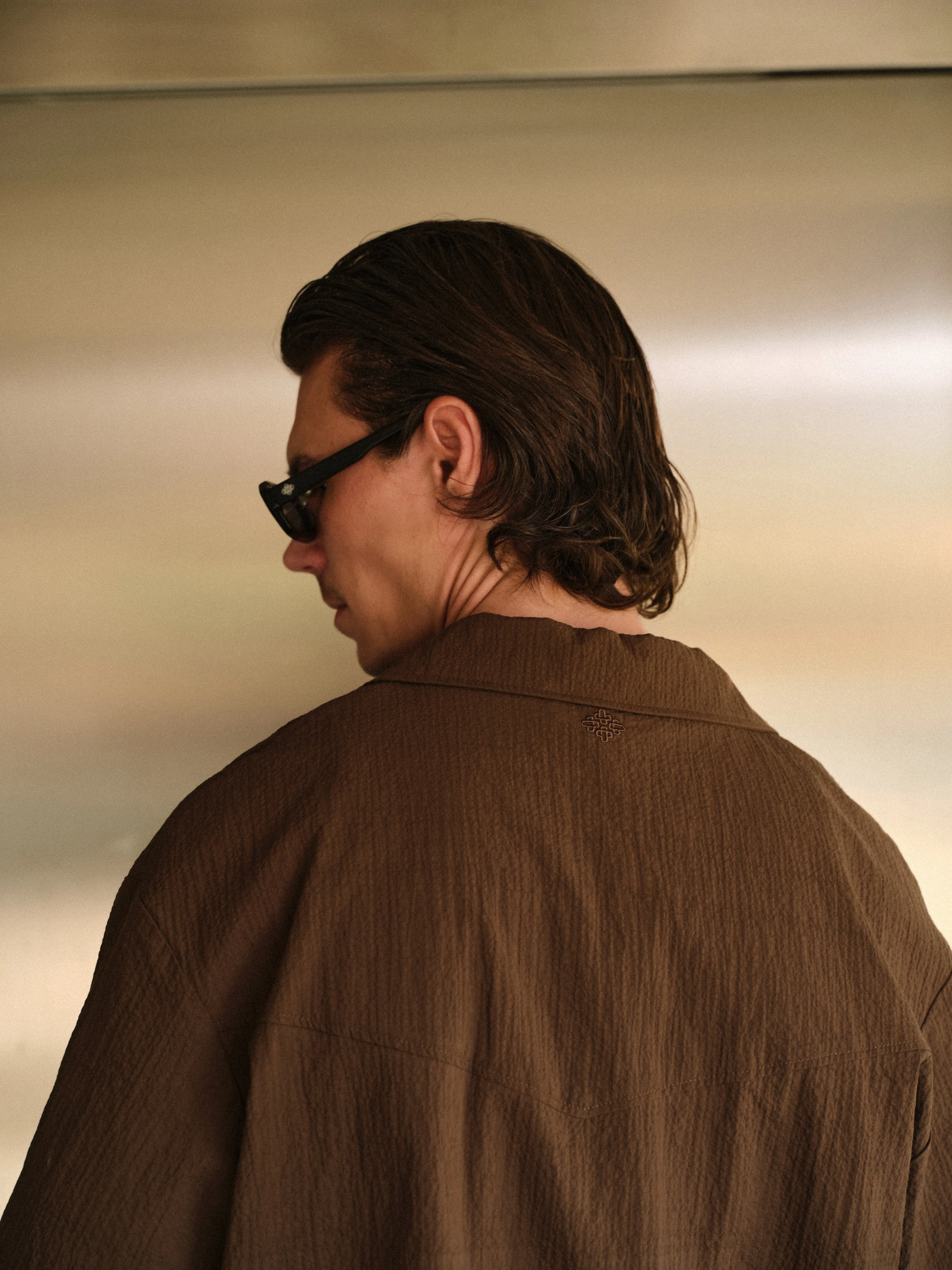 TEXTURED REVERE SHIRT - BROWN sold by The Couture Club product image thumbnail 4