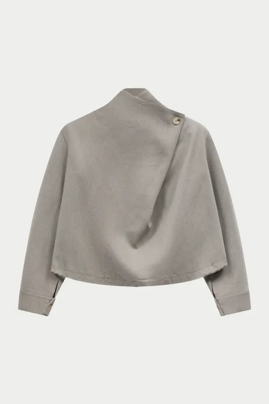 FUNNEL NECK TOP - GREY made by The Couture Club