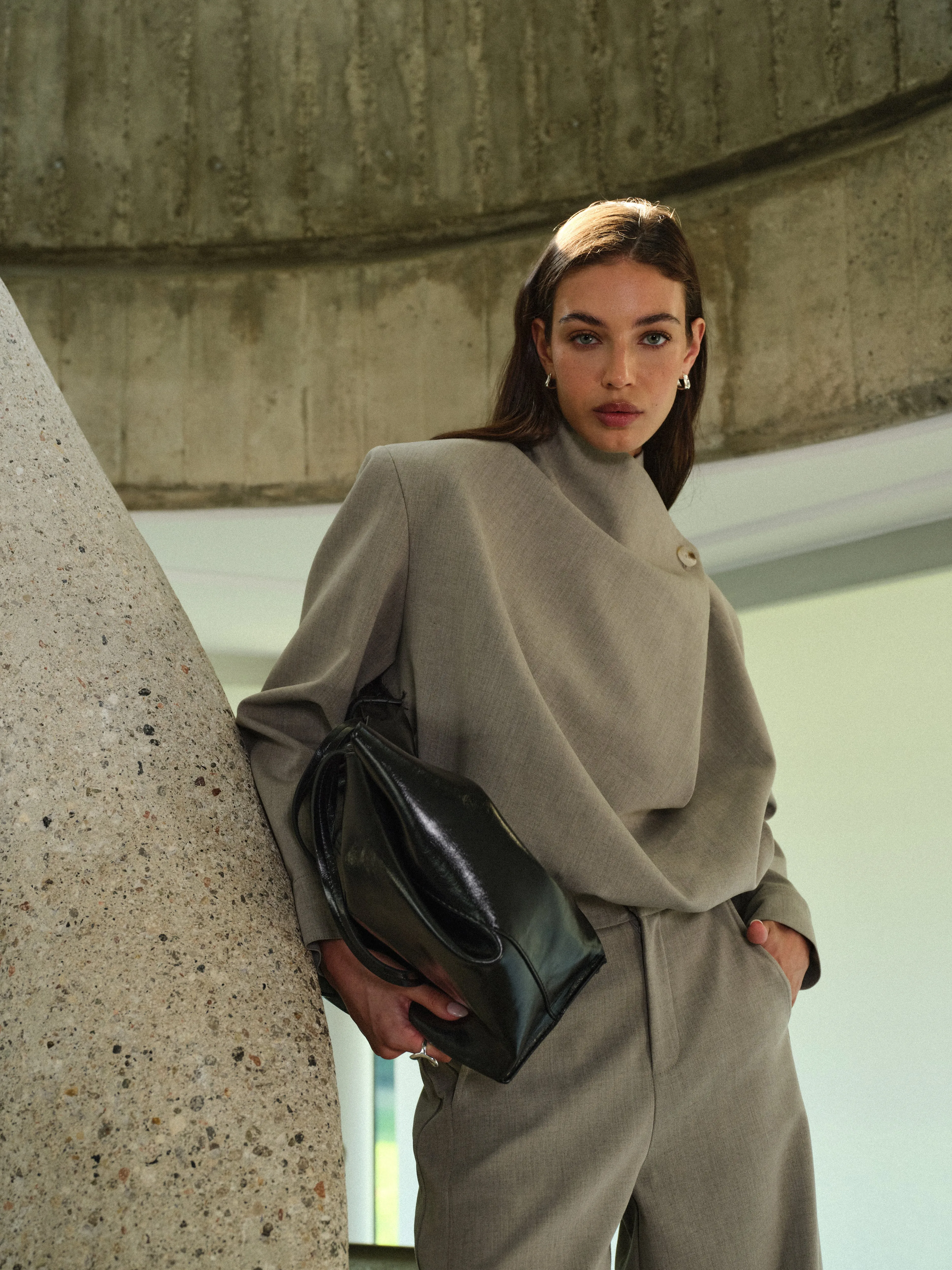 FUNNEL NECK TOP - GREY sold by The Couture Club product image thumbnail 2