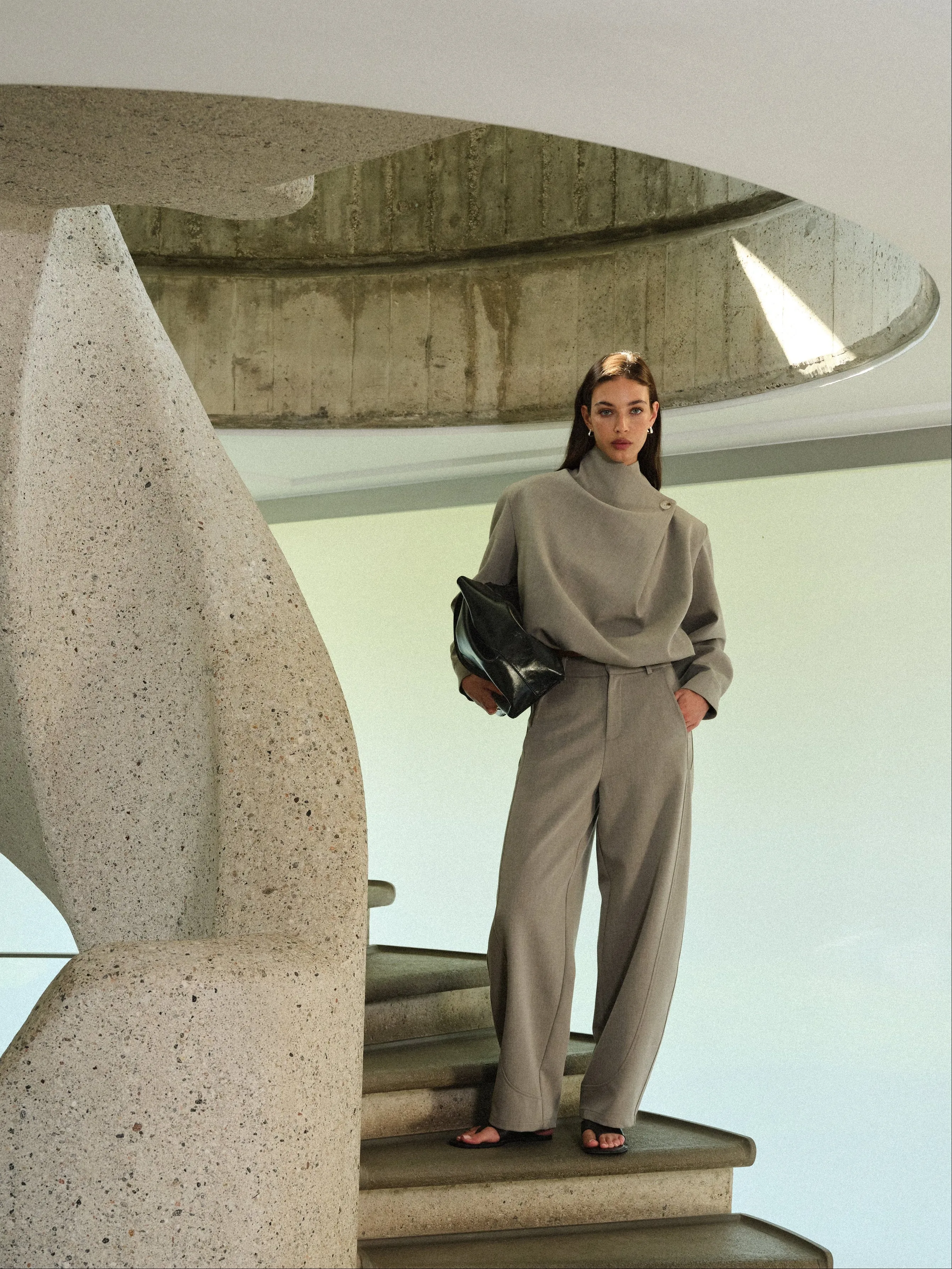 BARREL LEG TROUSERS - GREY sold by The Couture Club product image thumbnail 3