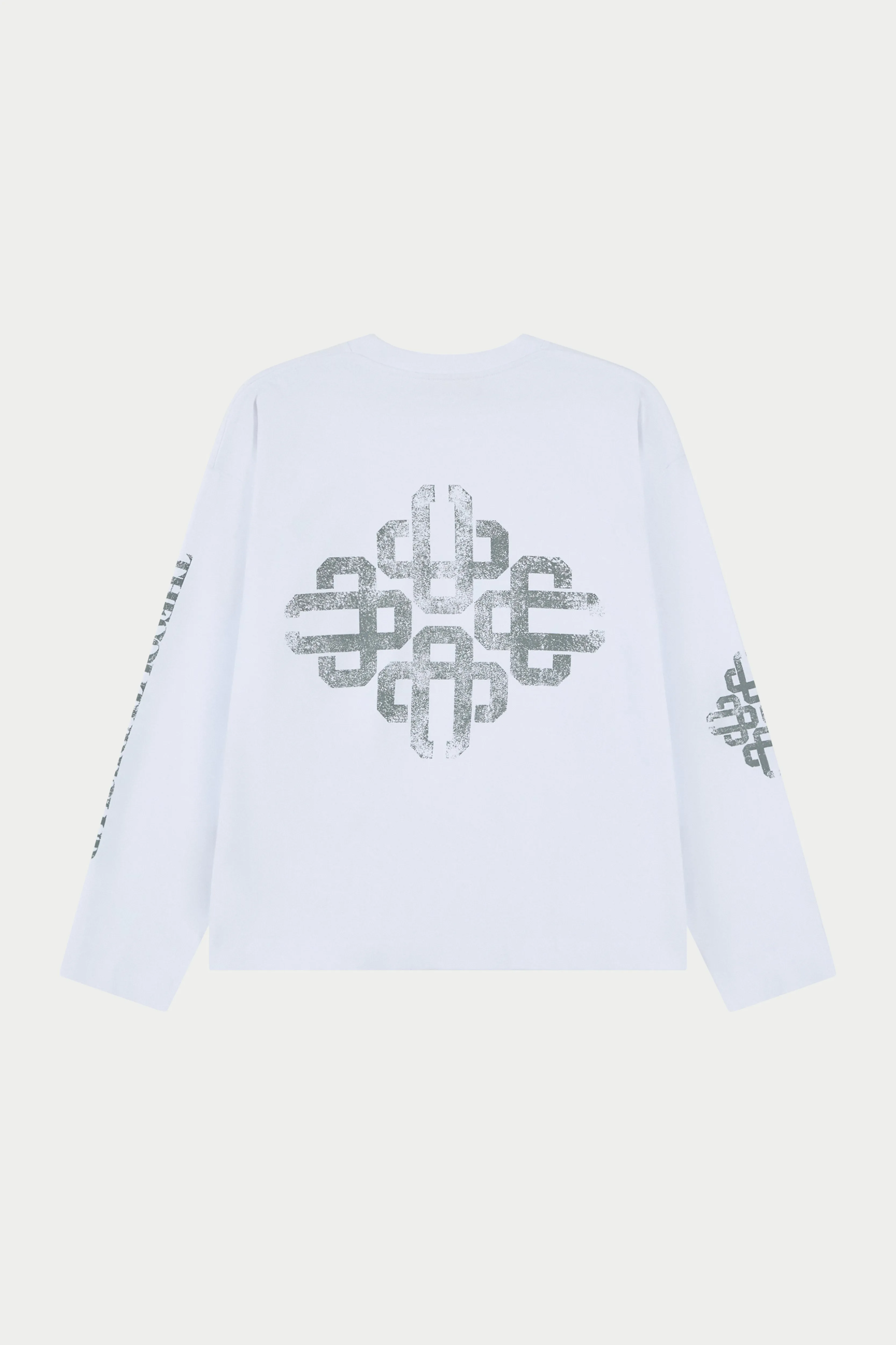VINTAGE COPYRIGHT PRINT WASHED LONG SLEEVE T-SHIRT - WHITE CHARCOAL sold by The Couture Club