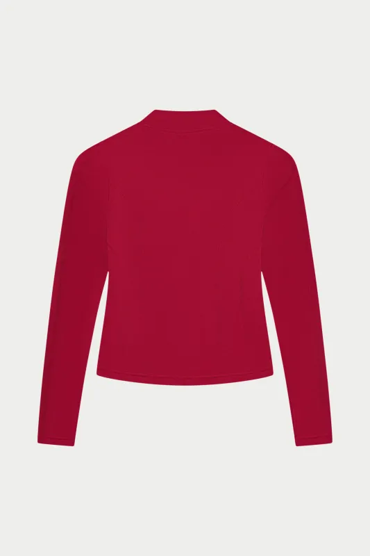 SCULPTING STRETCH ZIP UP JACKET - CHERRY made by The Couture Club